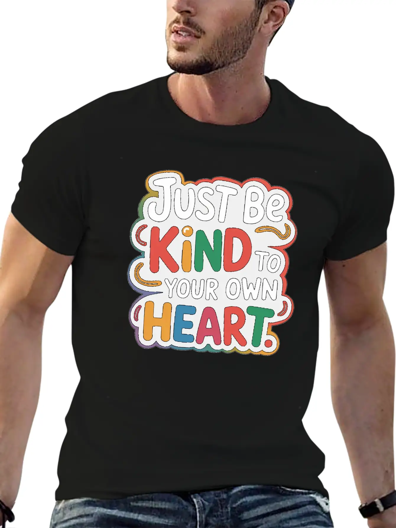 Be Kind To Yourself, Inspirational Quote Design Lightweight Cotton T-Shirt – Daily Comfort Graphic Shirt
