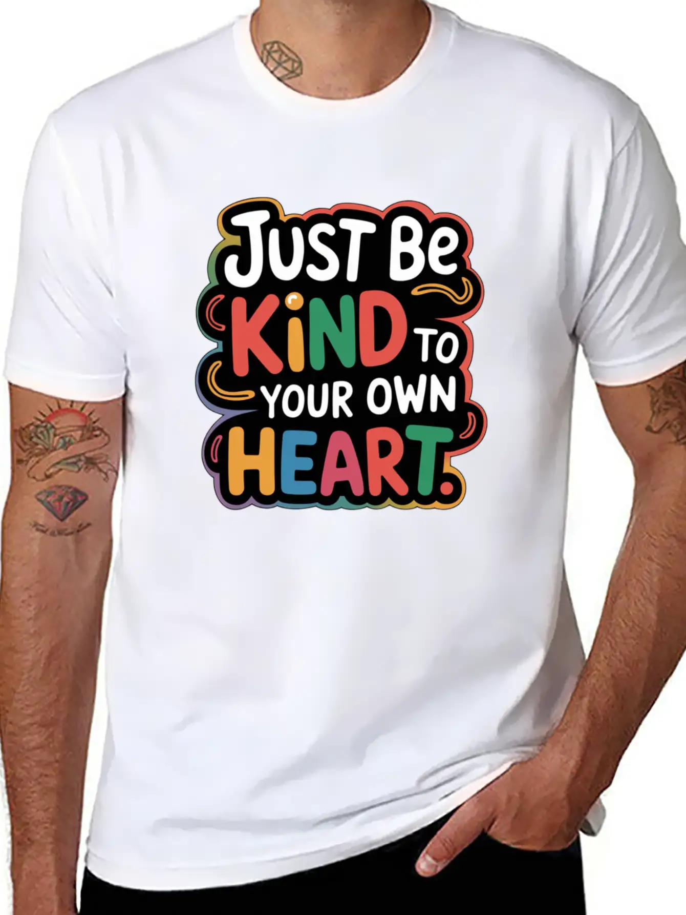 Be Kind To Yourself, Inspirational Quote Design Lightweight Cotton T-Shirt – Daily Comfort Graphic Shirt