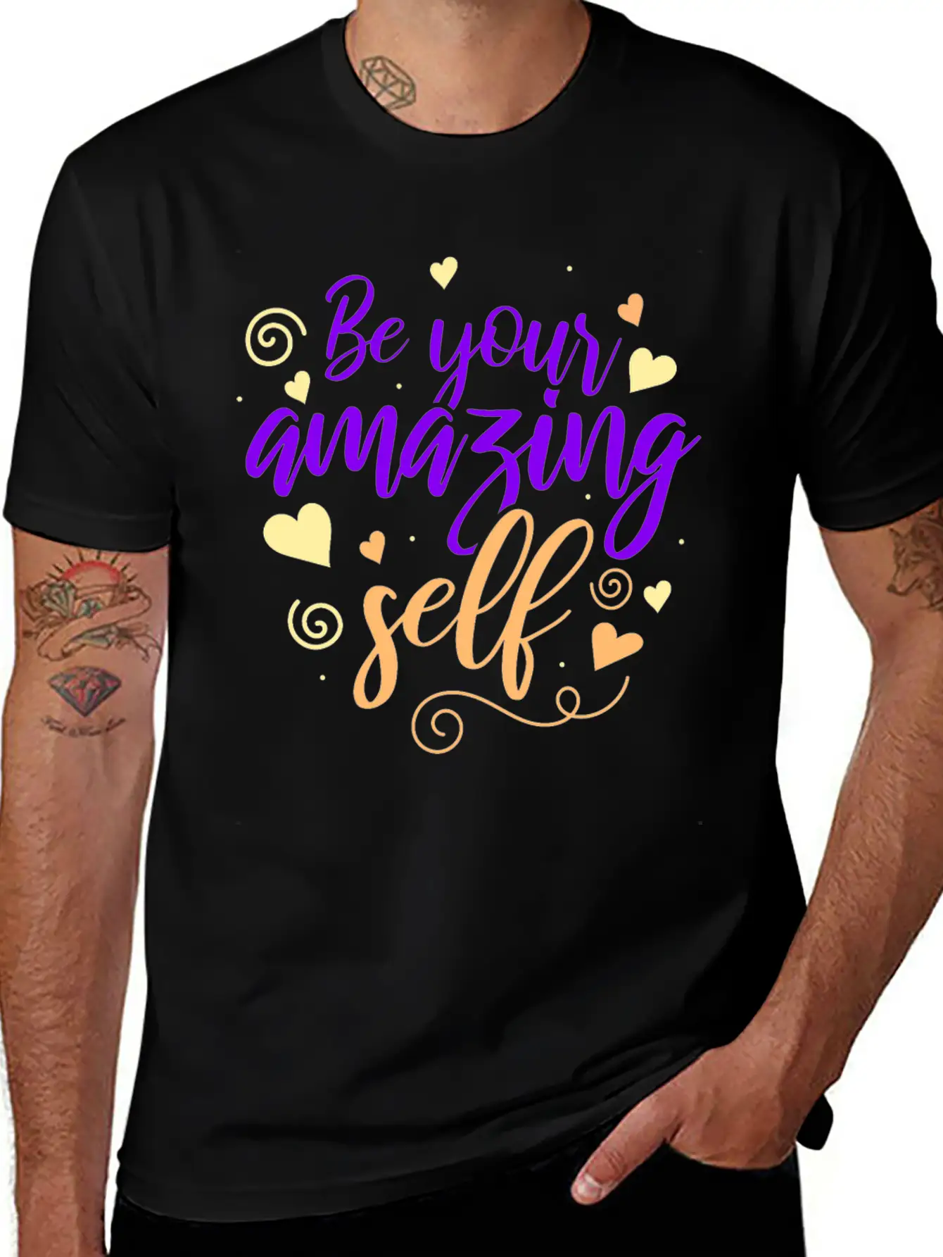 Be You! Self Confidence, Think Positiv! Motivation Lightweight Cotton T-Shirt – Daily Comfort Graphic Shirt