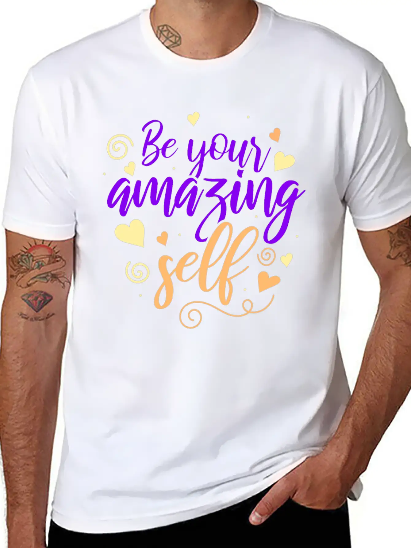 Be You! Self Confidence, Think Positiv! Motivation Lightweight Cotton T-Shirt – Daily Comfort Graphic Shirt