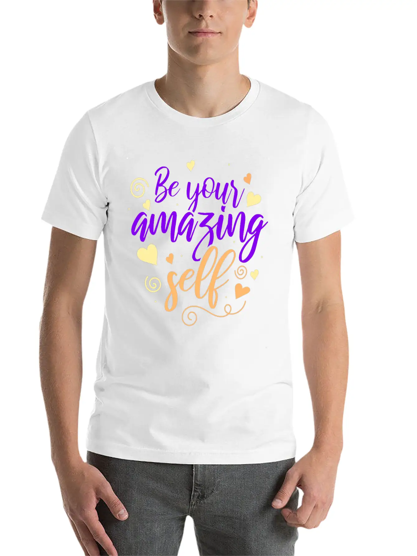 Be You! Self Confidence, Think Positiv! Motivation Lightweight Cotton T-Shirt – Daily Comfort Graphic Shirt