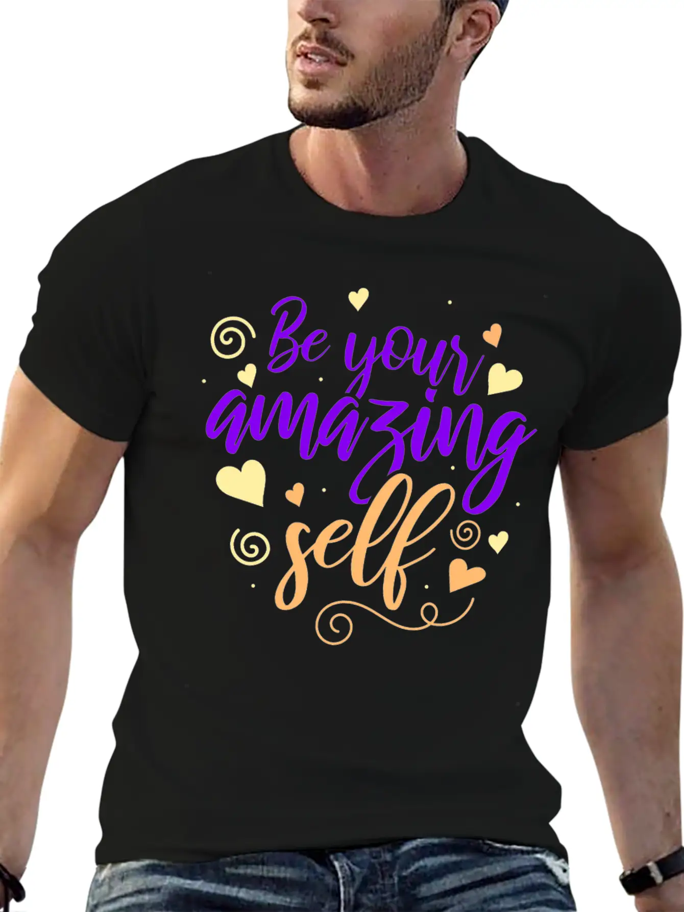 Be You! Self Confidence, Think Positiv! Motivation Lightweight Cotton T-Shirt – Daily Comfort Graphic Shirt