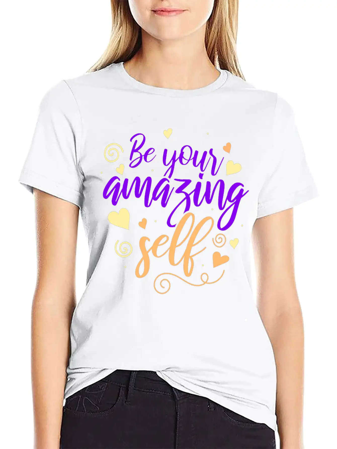 Be You! Self Confidence, Think Positiv! Motivation Lightweight Cotton T-Shirt – Daily Comfort Graphic Shirt