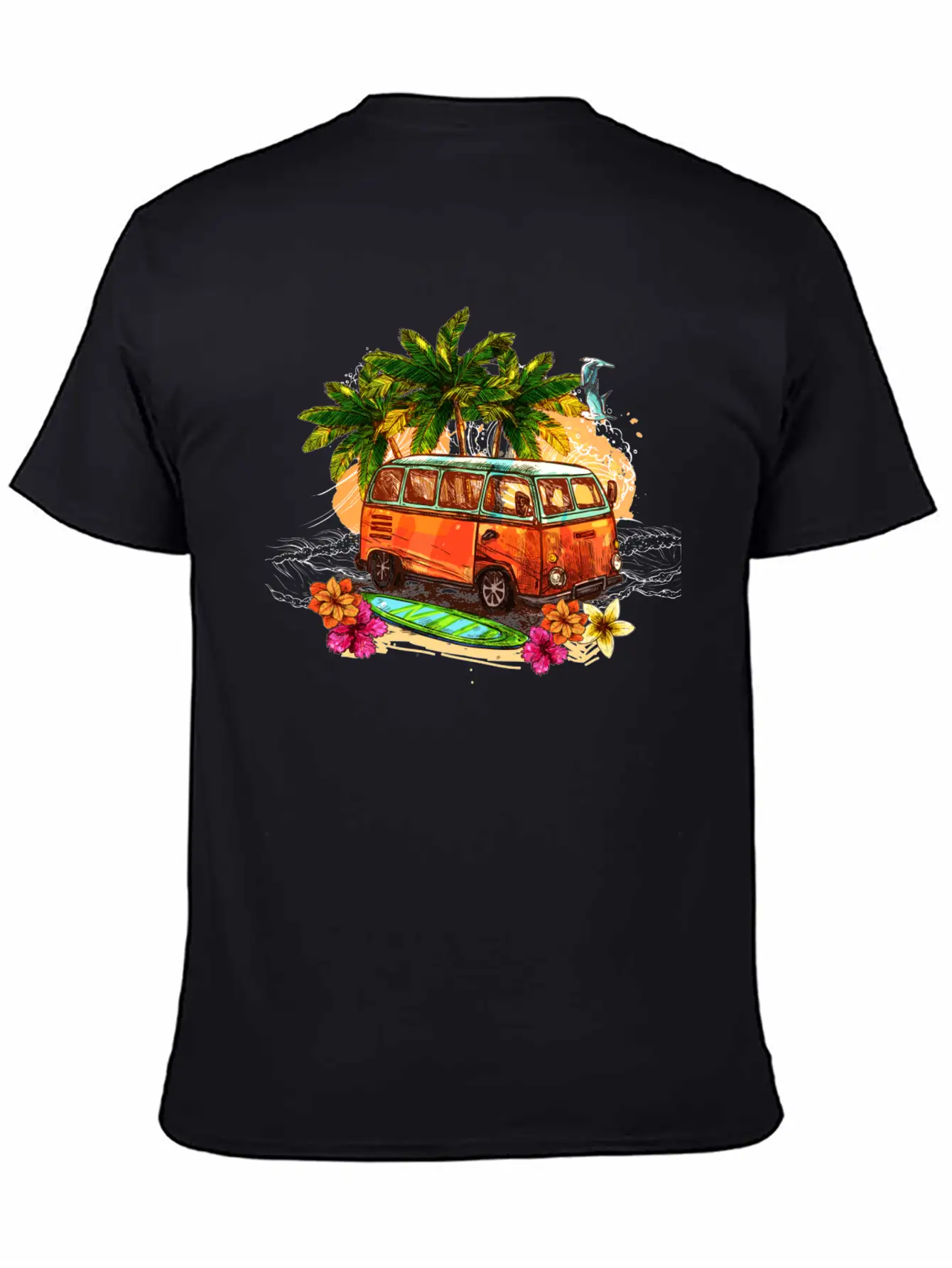 Beach Car Lightweight Cotton T-Shirt – Daily Comfort Graphic Shirt