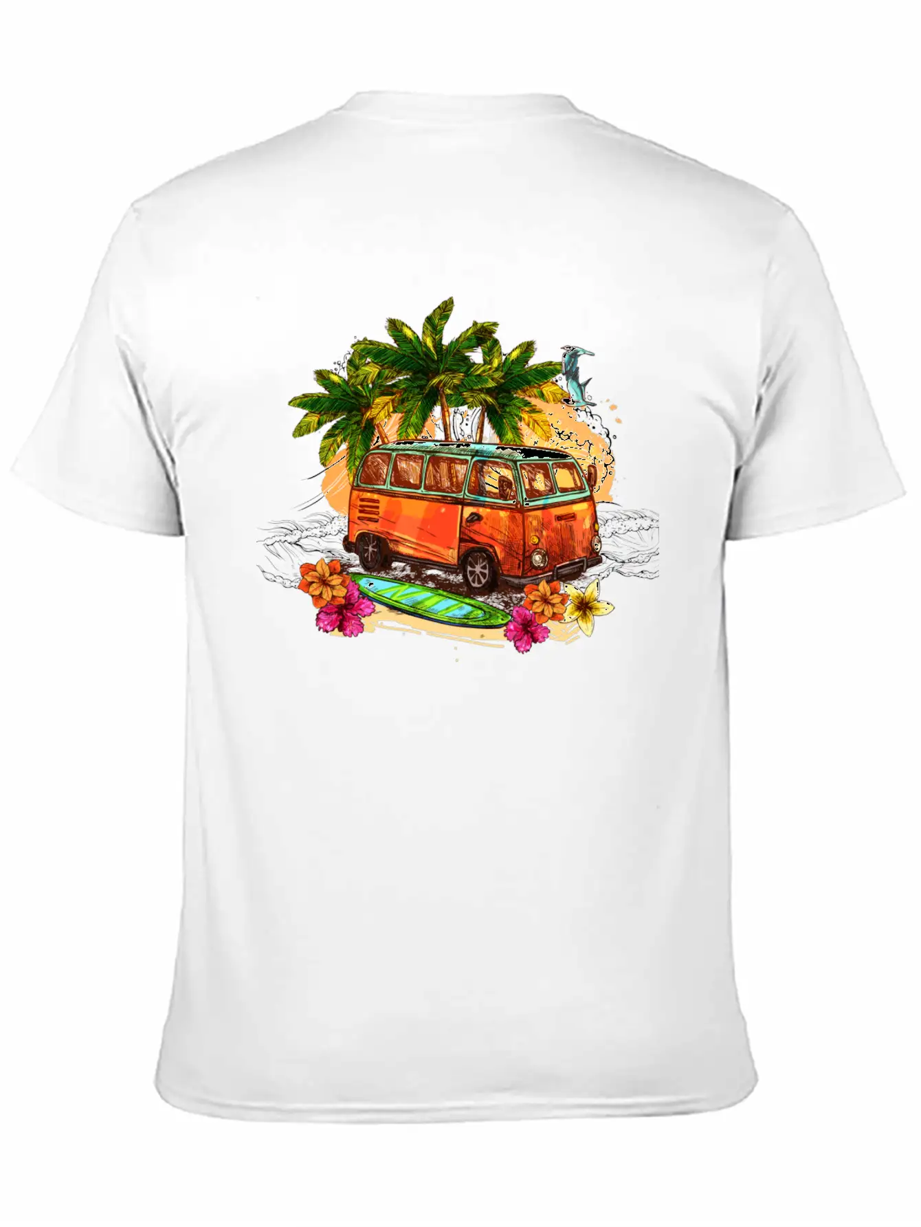 Beach Car Lightweight Cotton T-Shirt – Daily Comfort Graphic Shirt