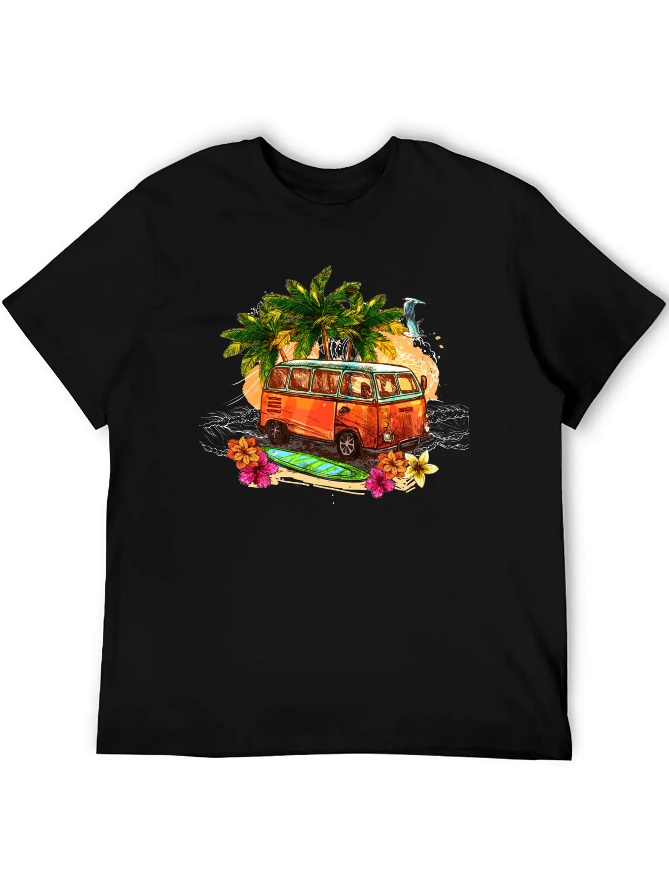 Beach Car Lightweight Cotton T-Shirt – Daily Comfort Graphic Shirt