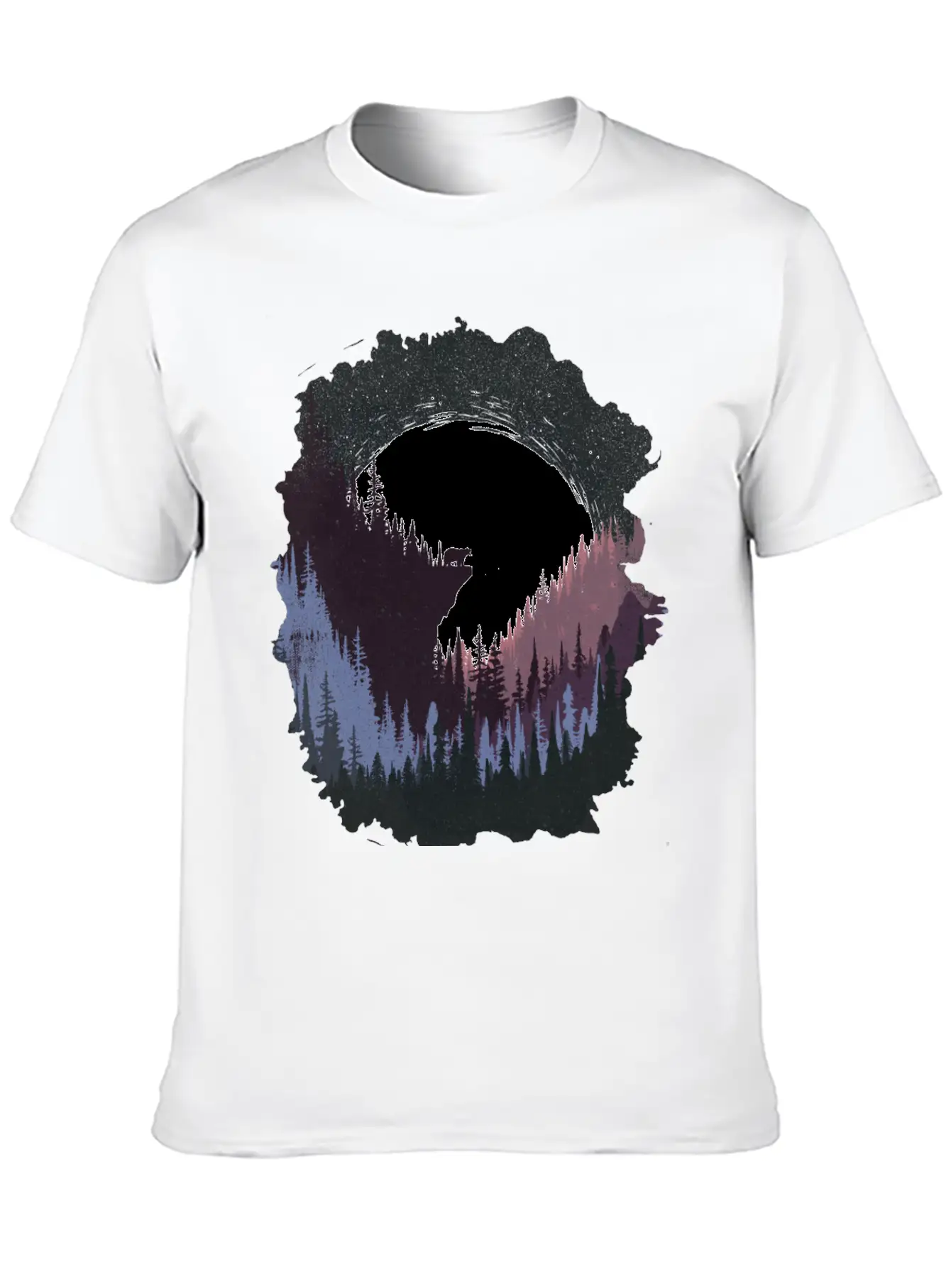 Bear And Moon Lightweight Cotton T-Shirt – Daily Comfort Graphic Shirt