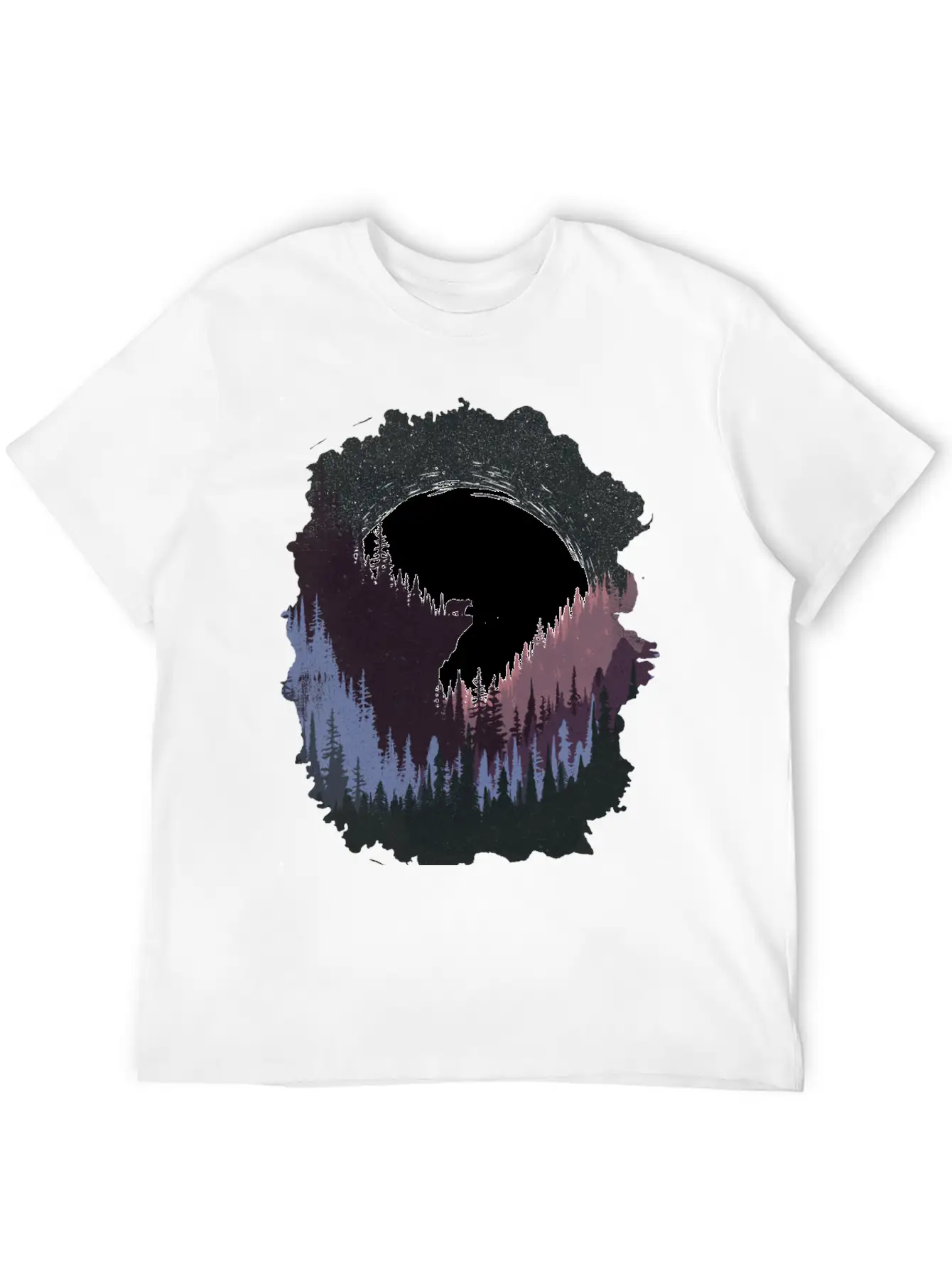 Bear And Moon Lightweight Cotton T-Shirt – Daily Comfort Graphic Shirt