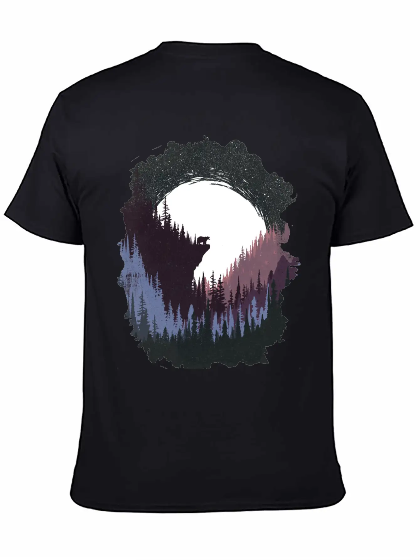 Bear And Moon Lightweight Cotton T-Shirt – Daily Comfort Graphic Shirt