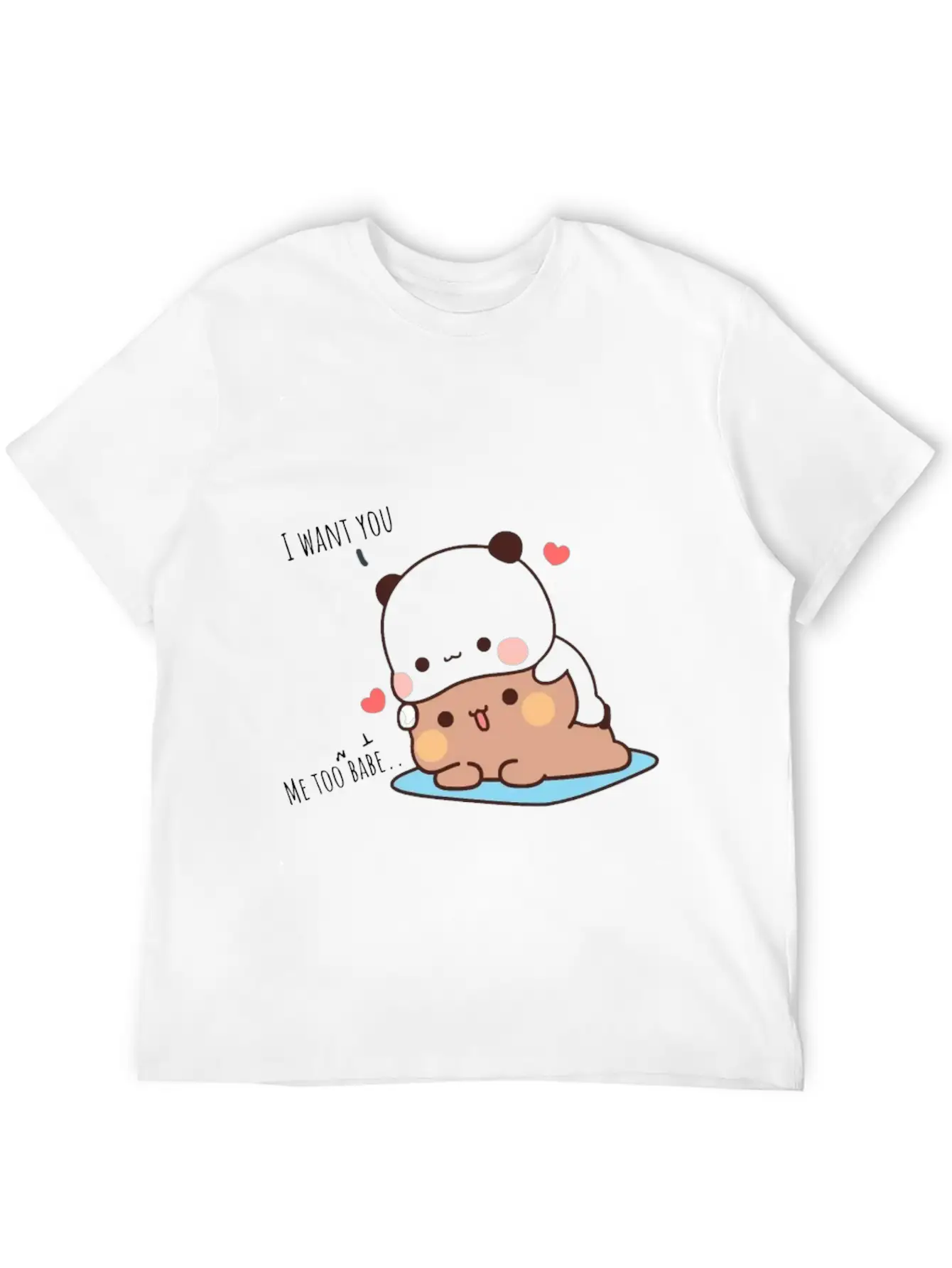 Bear And Panda Couple Quote Lightweight Cotton T-Shirt – Daily Comfort Graphic Shirt