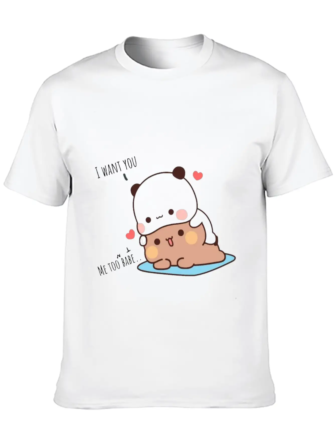 Bear And Panda Couple Quote Lightweight Cotton T-Shirt – Daily Comfort Graphic Shirt