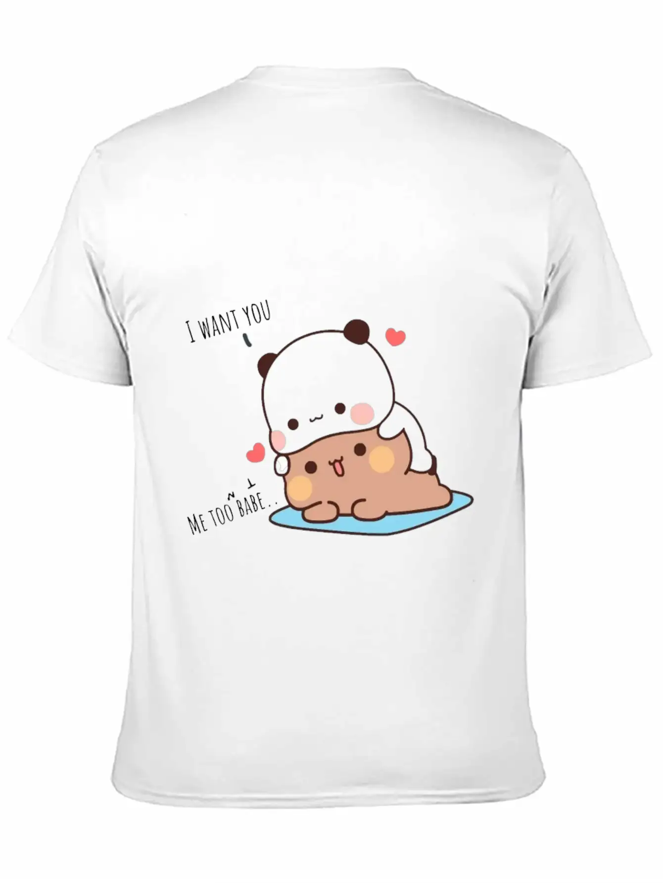 Bear And Panda Couple Quote Lightweight Cotton T-Shirt – Daily Comfort Graphic Shirt