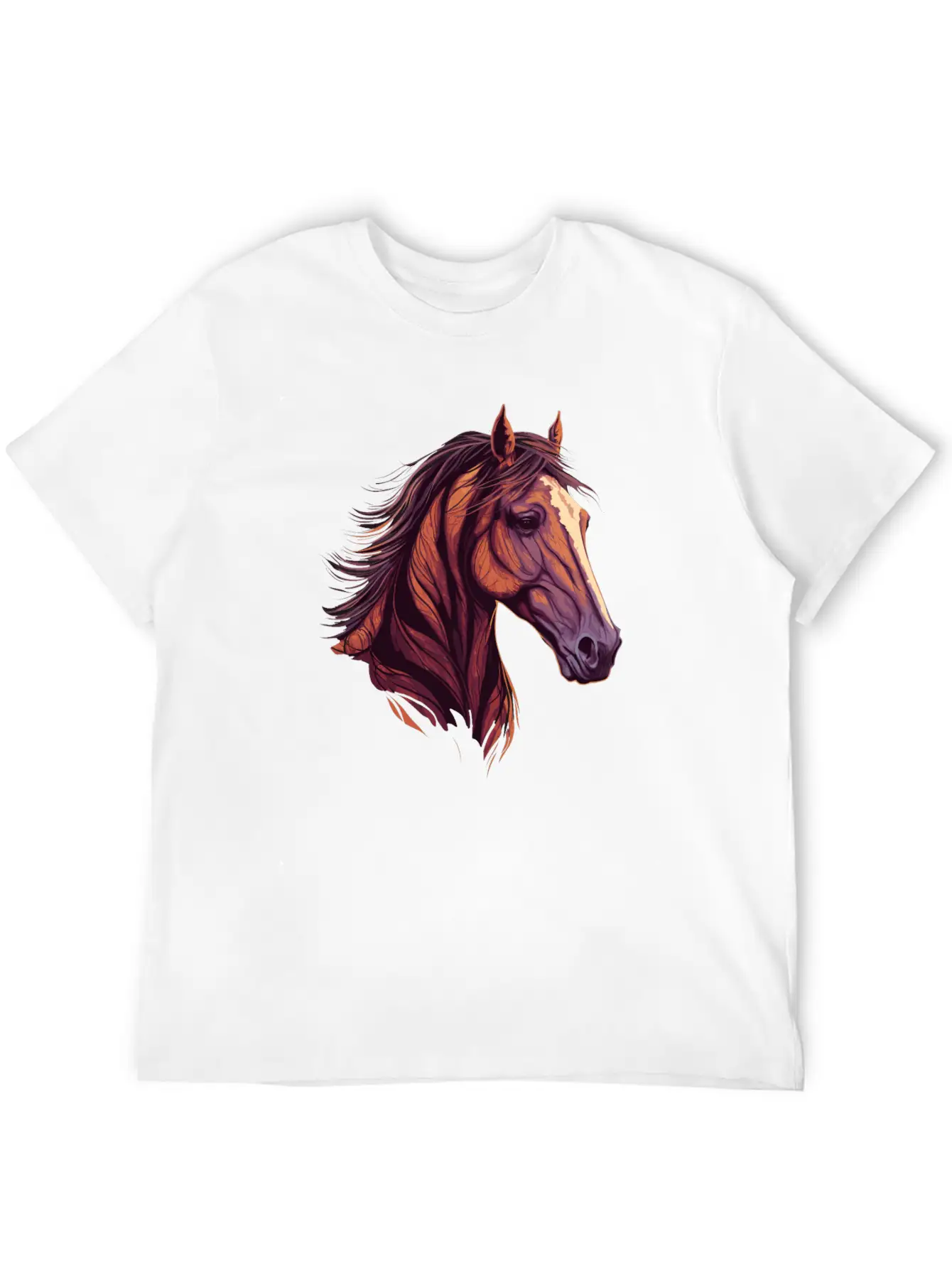 Beautiful Head Of Horse Lightweight Cotton T-Shirt – Daily Comfort Graphic Shirt
