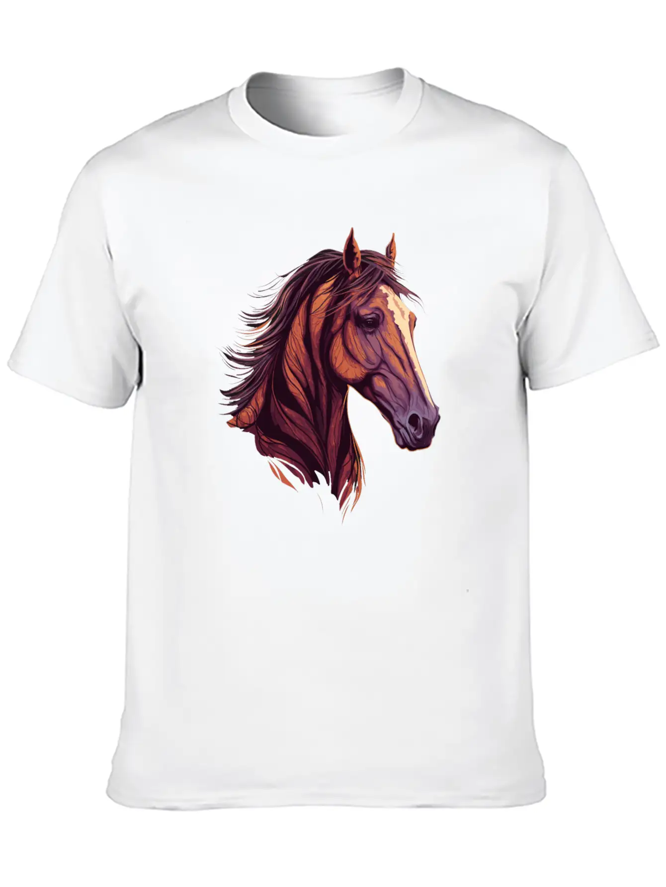 Beautiful Head Of Horse Lightweight Cotton T-Shirt – Daily Comfort Graphic Shirt