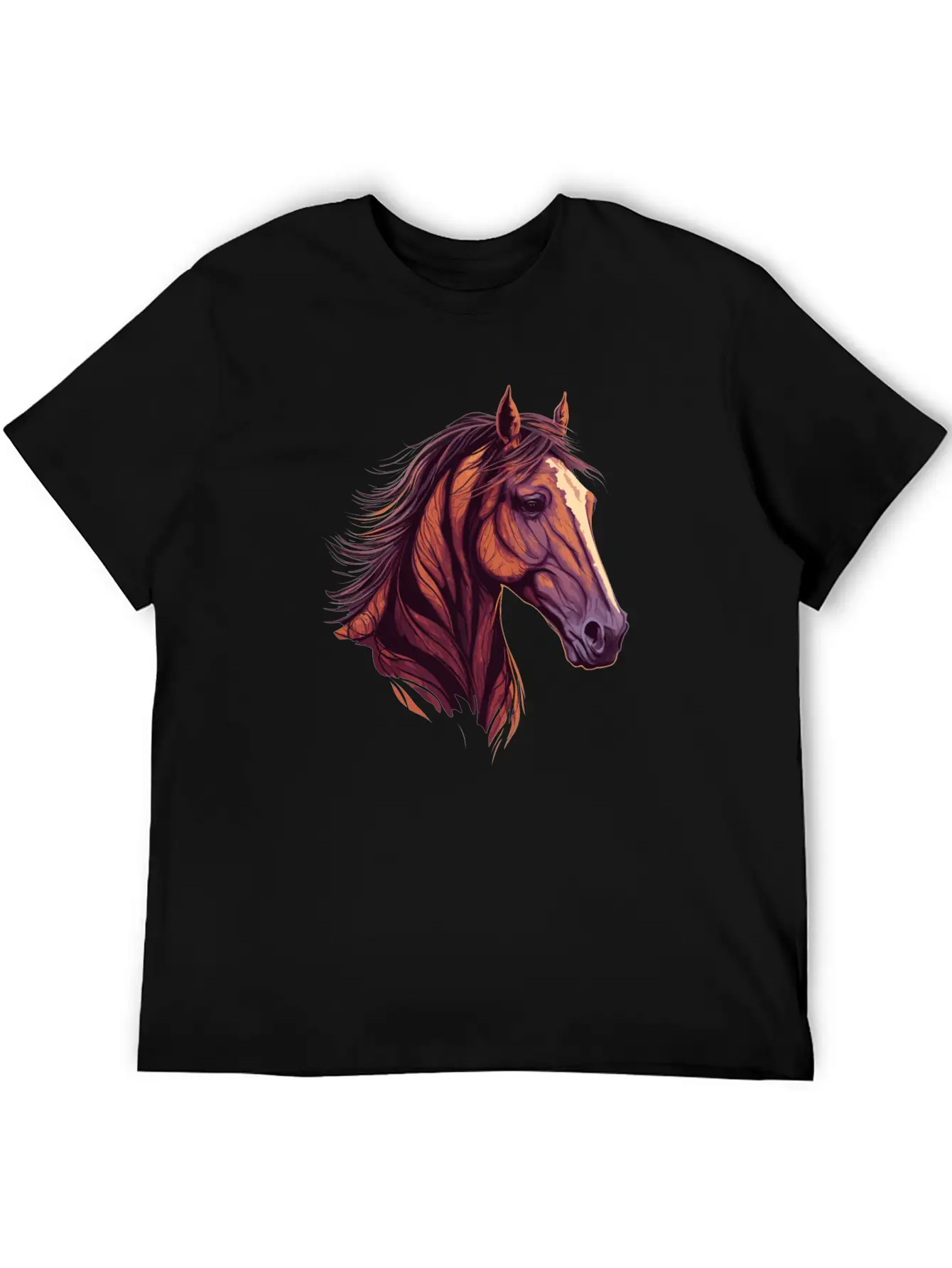 Beautiful Head Of Horse Lightweight Cotton T-Shirt – Daily Comfort Graphic Shirt
