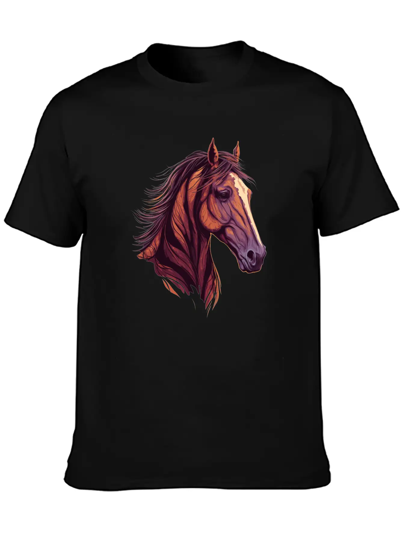 Beautiful Head Of Horse Lightweight Cotton T-Shirt – Daily Comfort Graphic Shirt