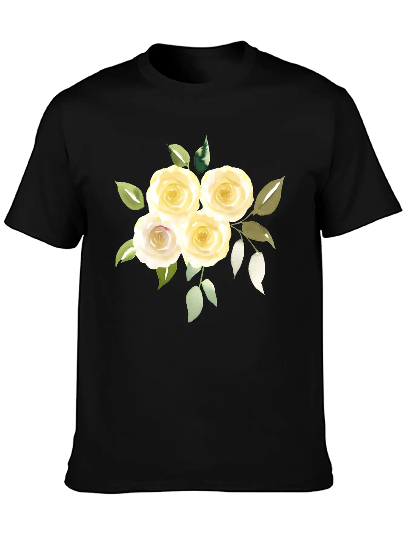 Beautiful Yellow Roses Lightweight Cotton T-Shirt – Daily Comfort Graphic Shirt