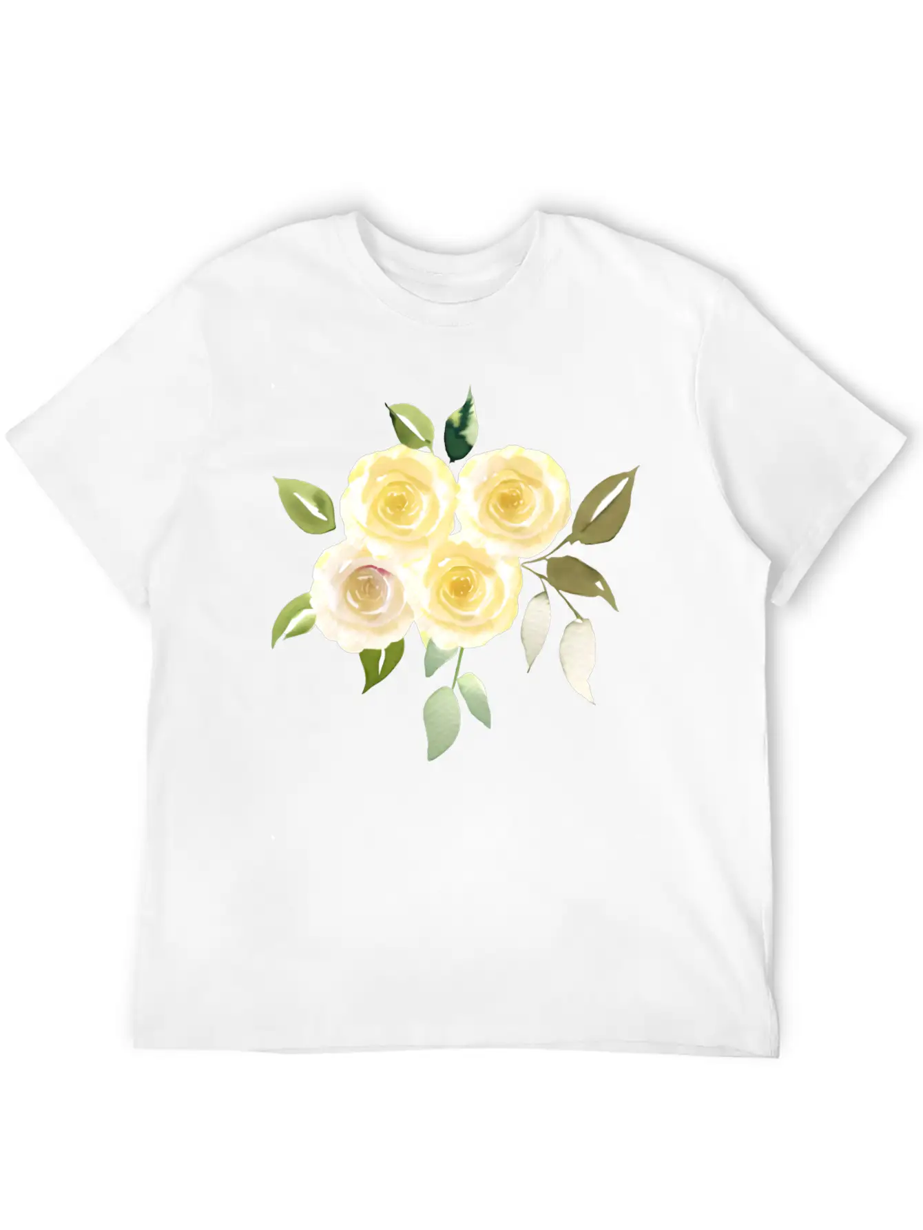Beautiful Yellow Roses Lightweight Cotton T-Shirt – Daily Comfort Graphic Shirt