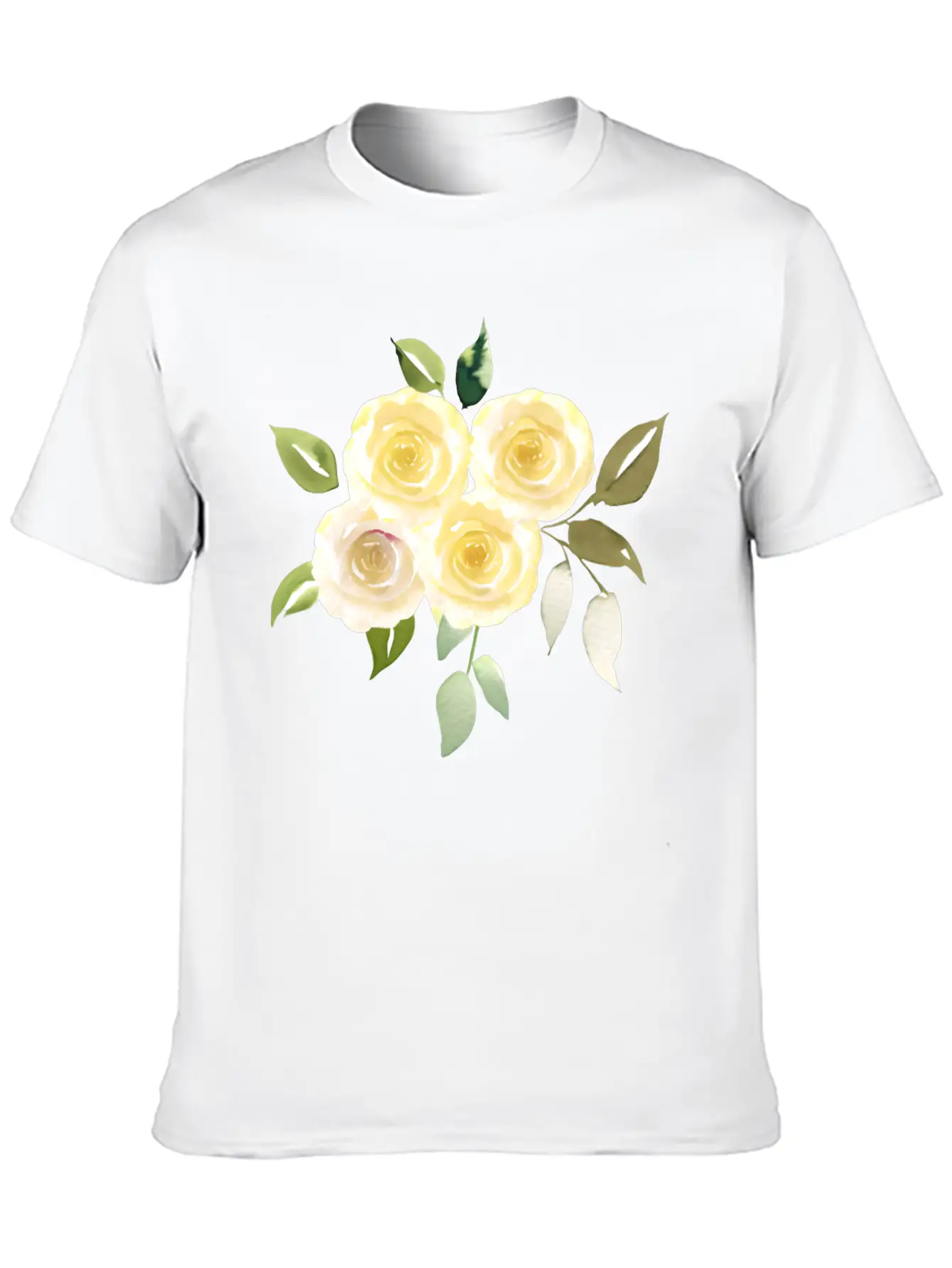 Beautiful Yellow Roses Lightweight Cotton T-Shirt – Daily Comfort Graphic Shirt