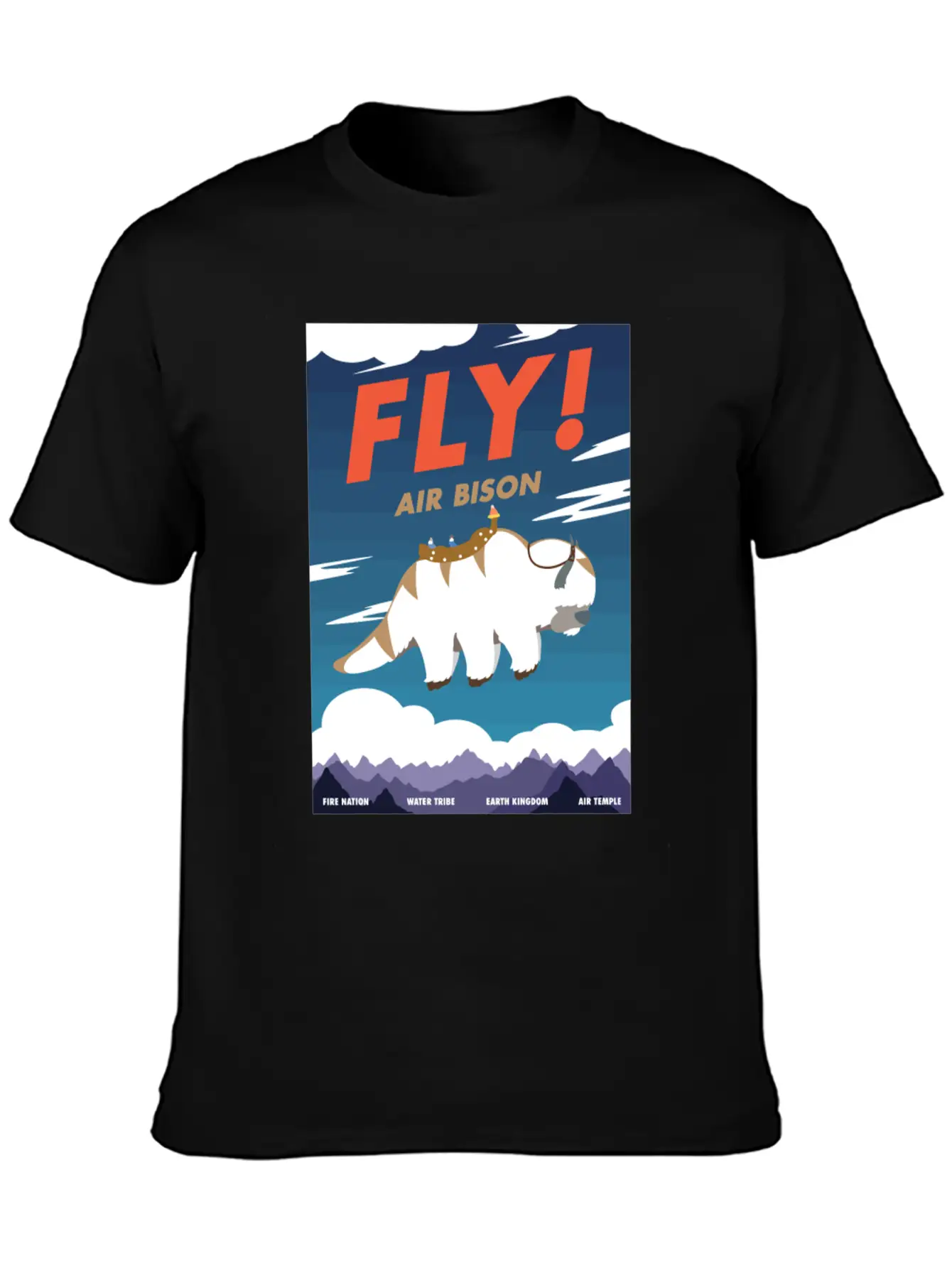 Bison Airline Poster Fly Air Bison Lightweight Cotton T-Shirt – Daily Comfort Graphic Shirt