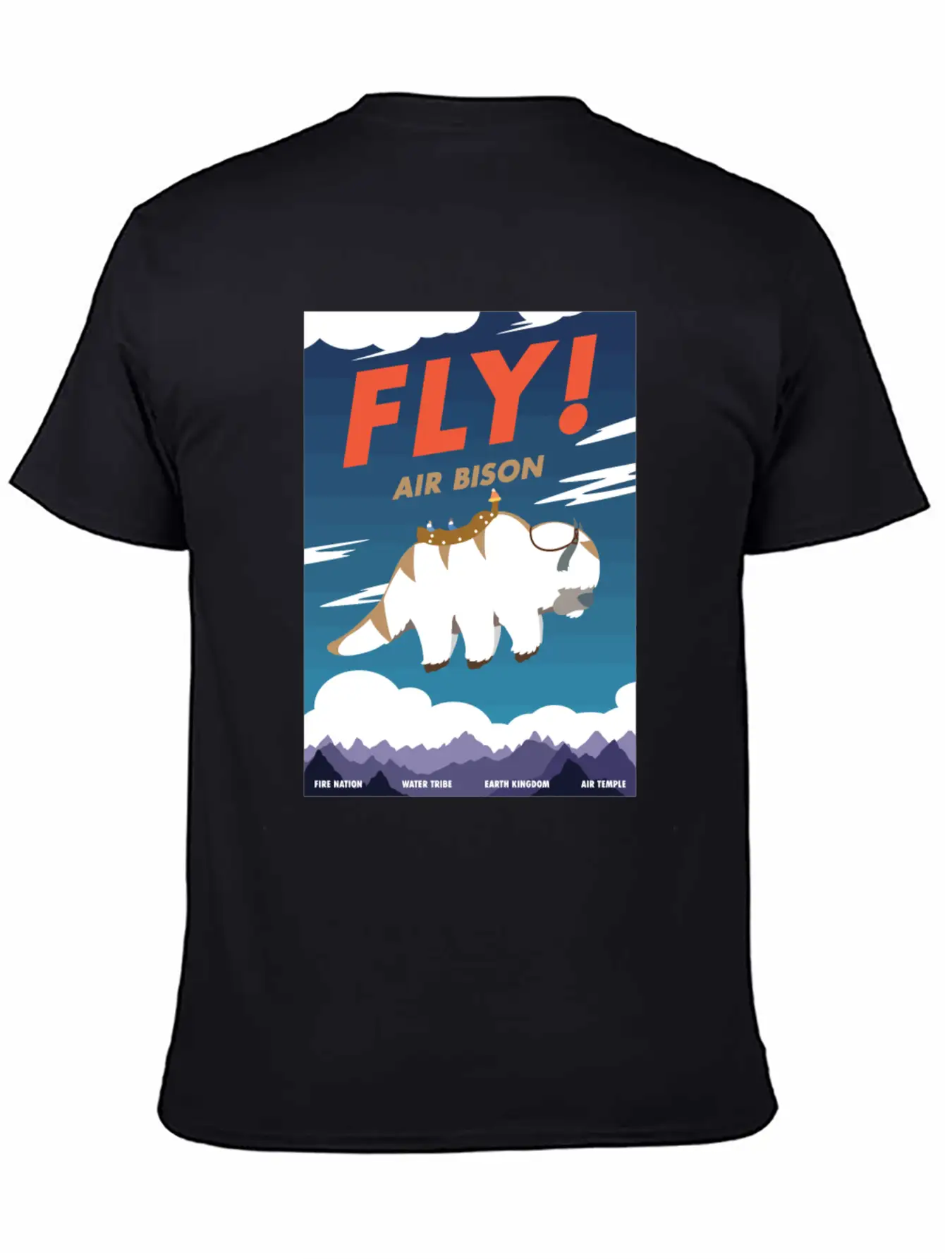 Bison Airline Poster Fly Air Bison Lightweight Cotton T-Shirt – Daily Comfort Graphic Shirt