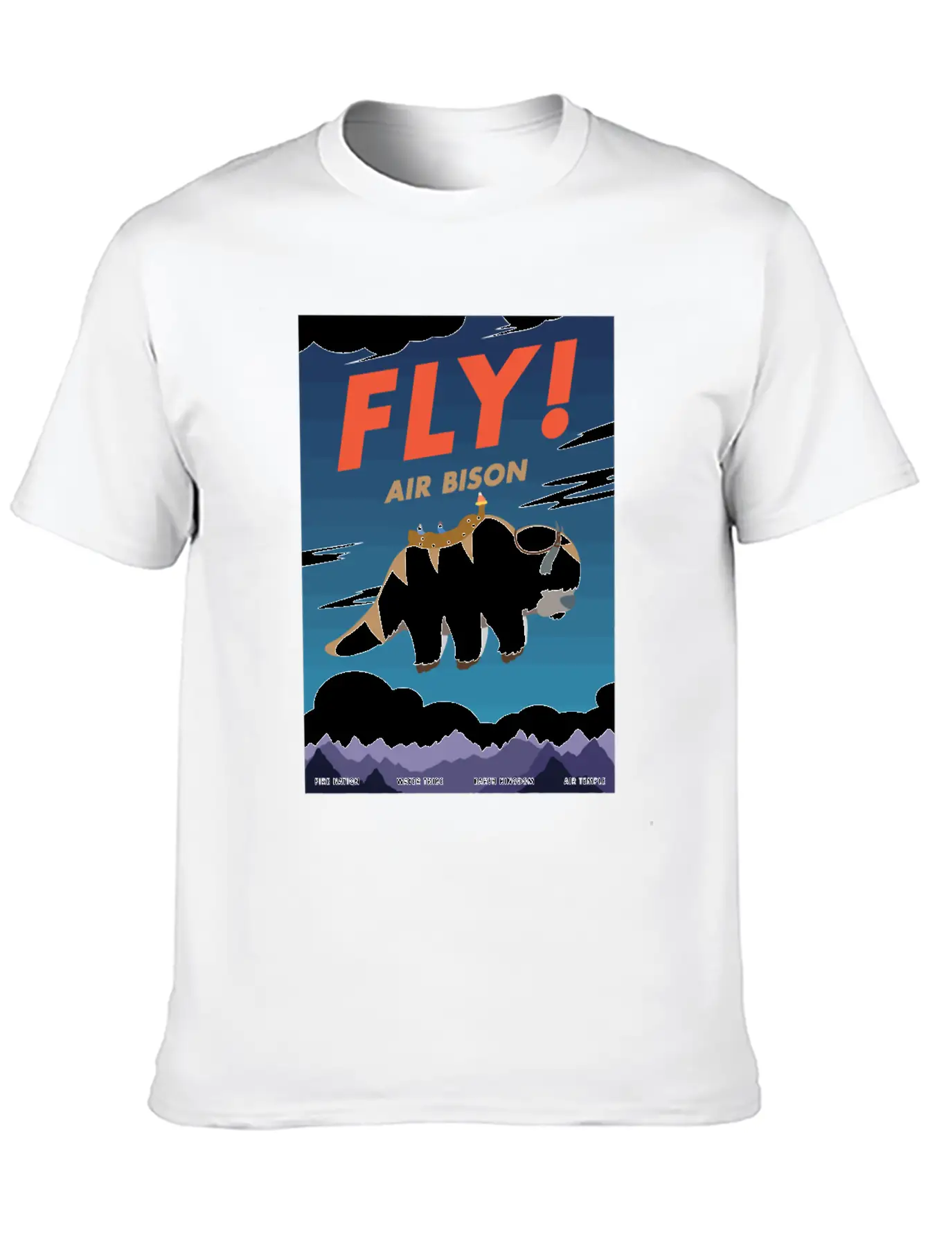 Bison Airline Poster Fly Air Bison Lightweight Cotton T-Shirt – Daily Comfort Graphic Shirt