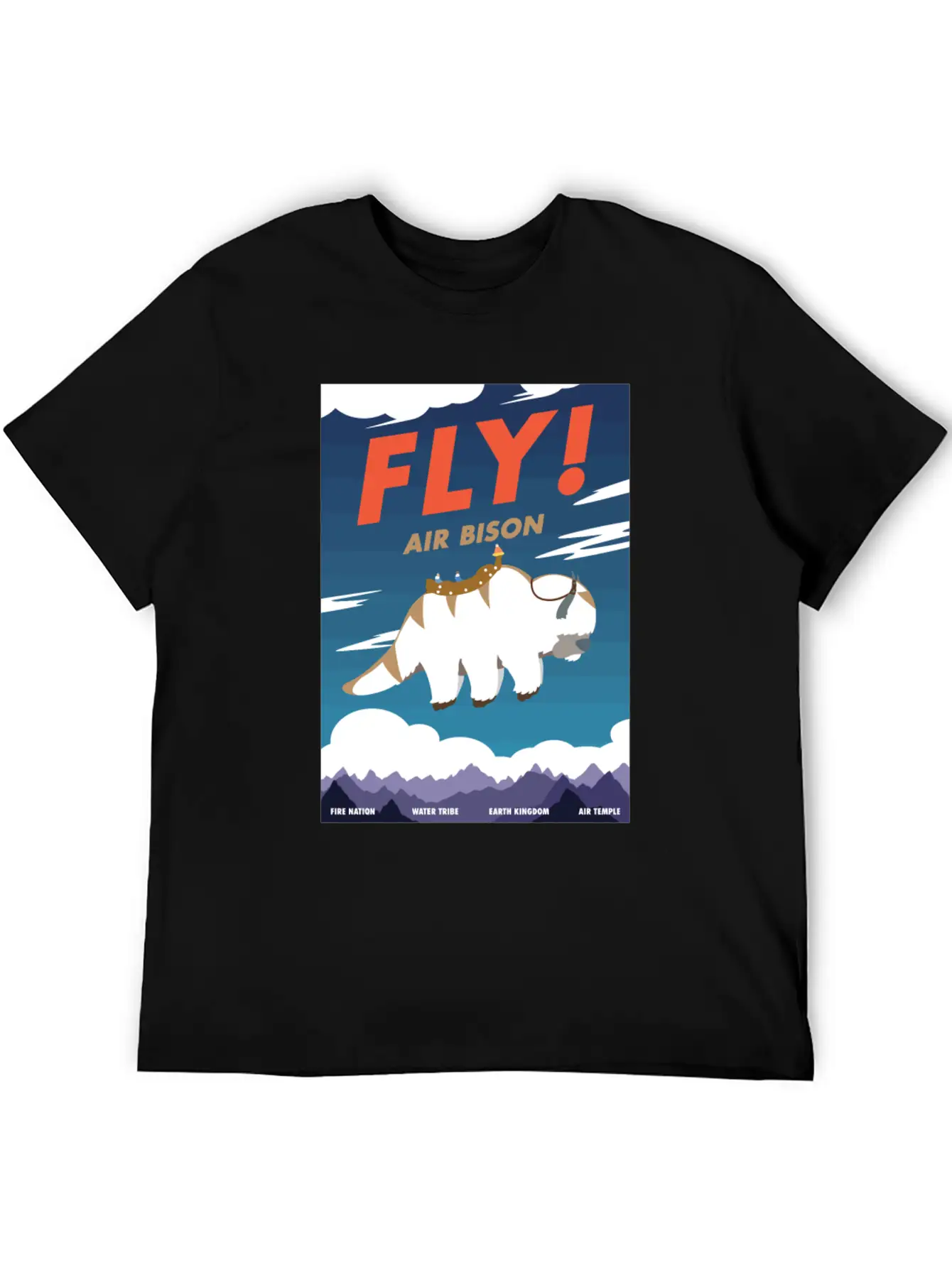 Bison Airline Poster Fly Air Bison Lightweight Cotton T-Shirt – Daily Comfort Graphic Shirt