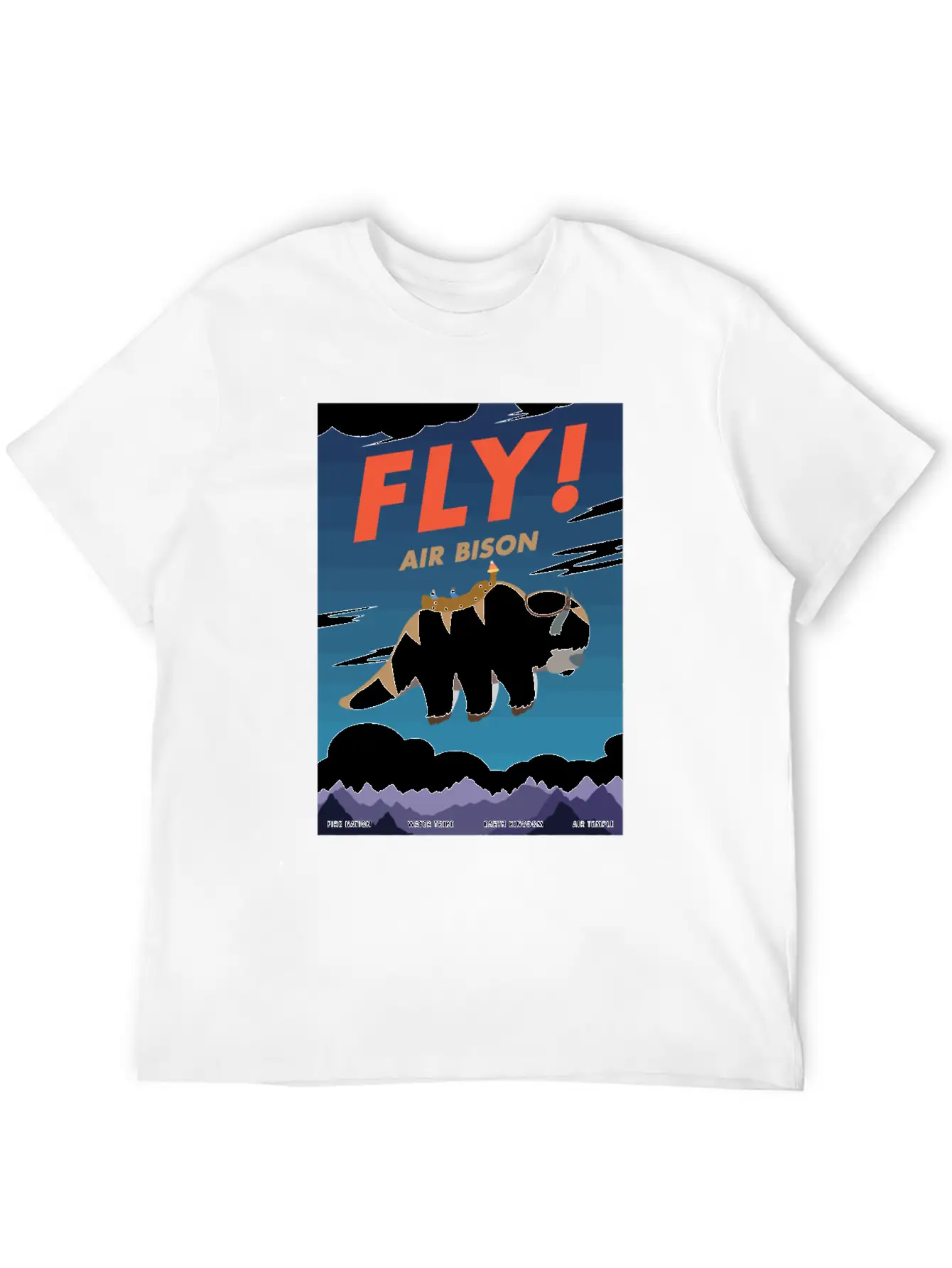 Bison Airline Poster Fly Air Bison Lightweight Cotton T-Shirt – Daily Comfort Graphic Shirt