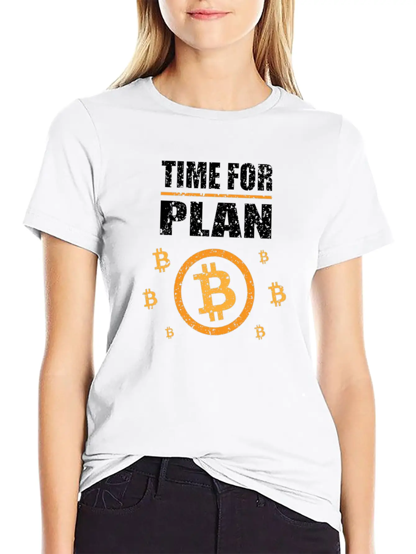 Bitcoin BTC - Time For A Plan - Digital Money Lightweight Cotton T-Shirt – Daily Comfort Graphic Shirt