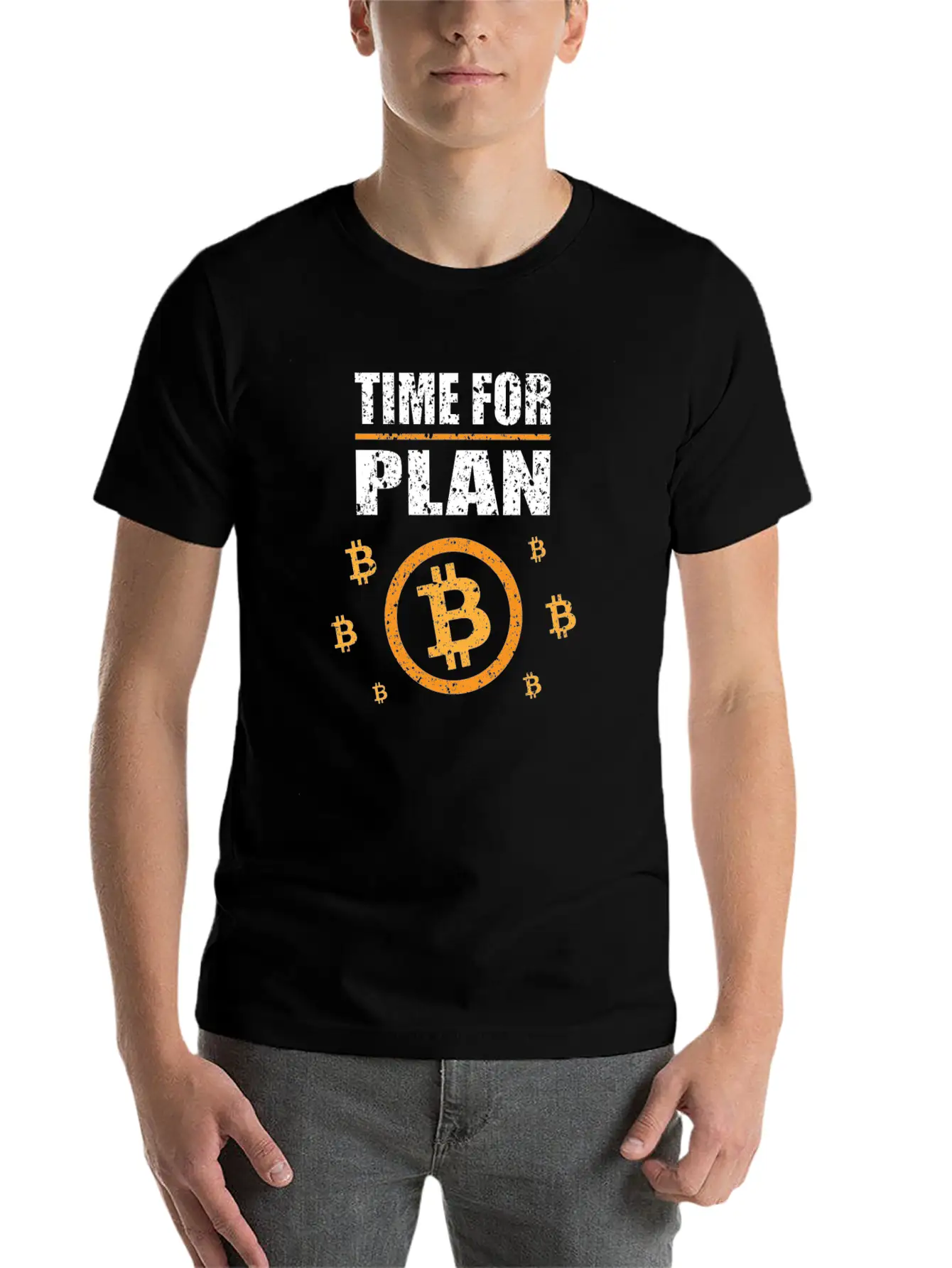 Bitcoin BTC - Time For A Plan - Digital Money Lightweight Cotton T-Shirt – Daily Comfort Graphic Shirt