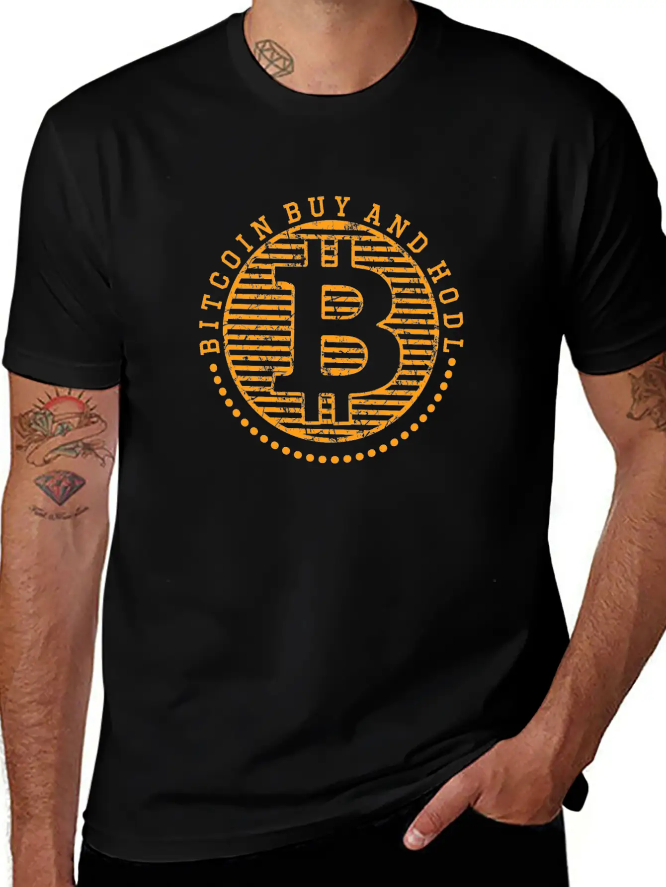 BITCOIN Buy And Hodl Lightweight Cotton T-Shirt – Daily Comfort Graphic Shirt