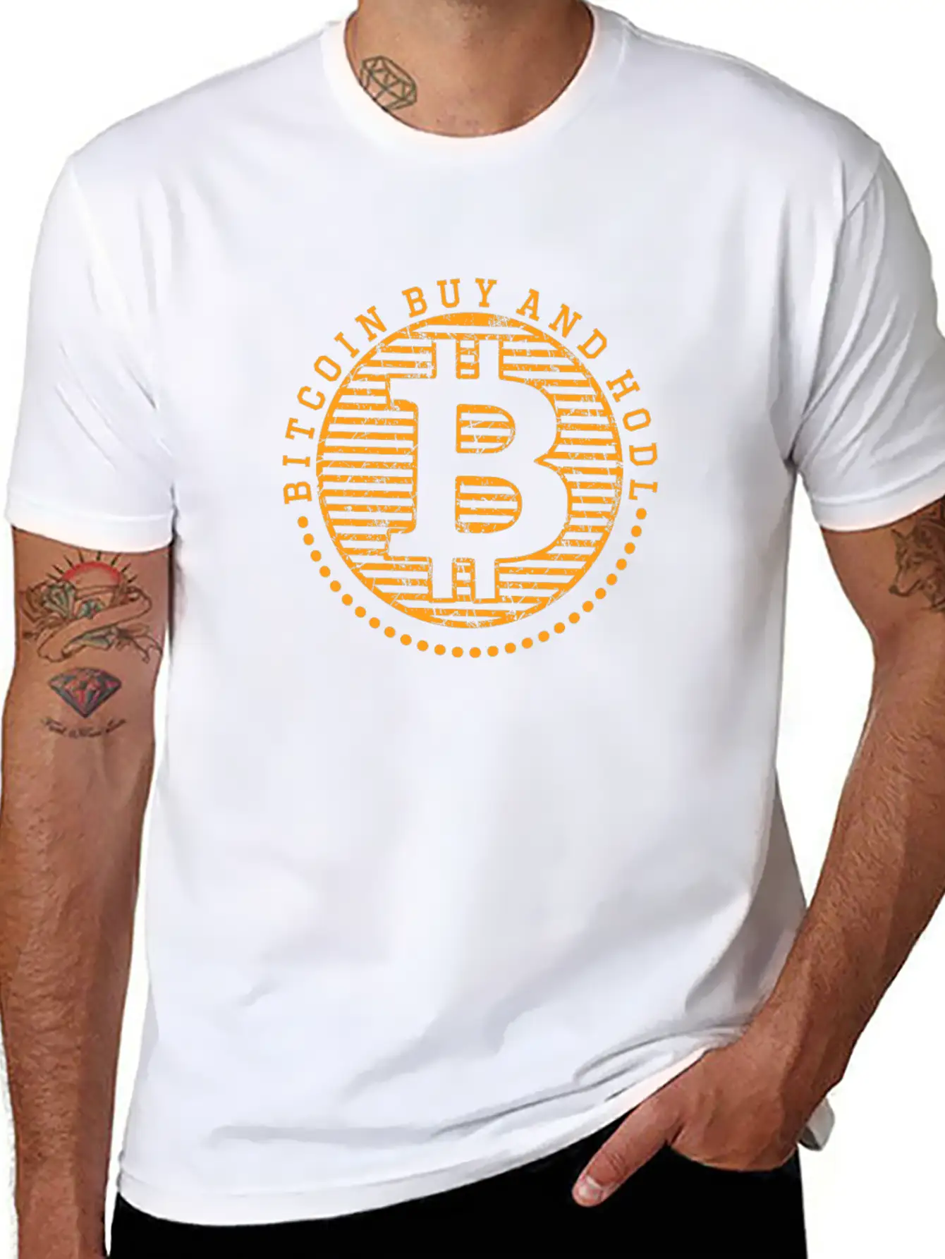 BITCOIN Buy And Hodl Lightweight Cotton T-Shirt – Daily Comfort Graphic Shirt