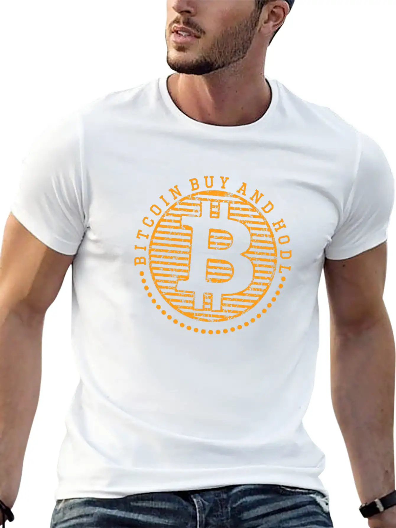 BITCOIN Buy And Hodl Lightweight Cotton T-Shirt – Daily Comfort Graphic Shirt