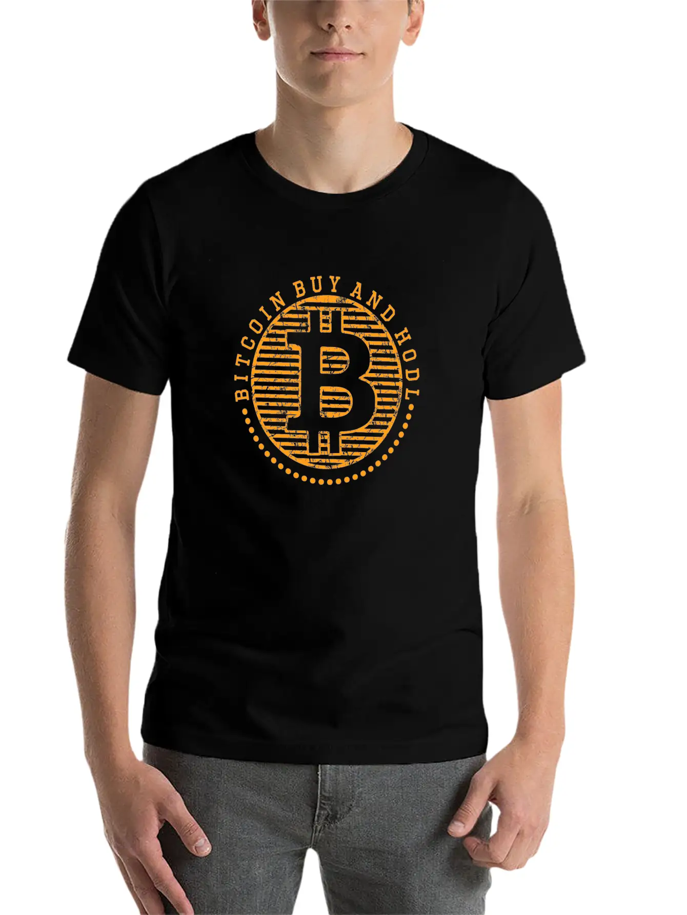 BITCOIN Buy And Hodl Lightweight Cotton T-Shirt – Daily Comfort Graphic Shirt