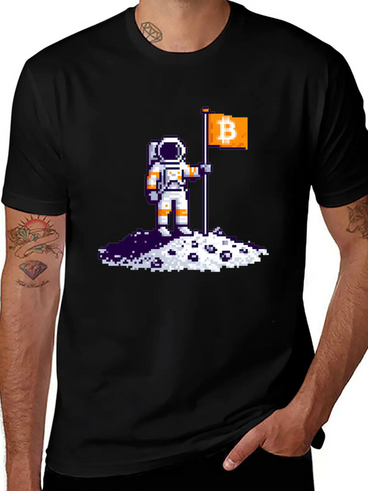 Bitcoin Moon Lightweight Cotton T-Shirt – Daily Comfort Graphic Shirt