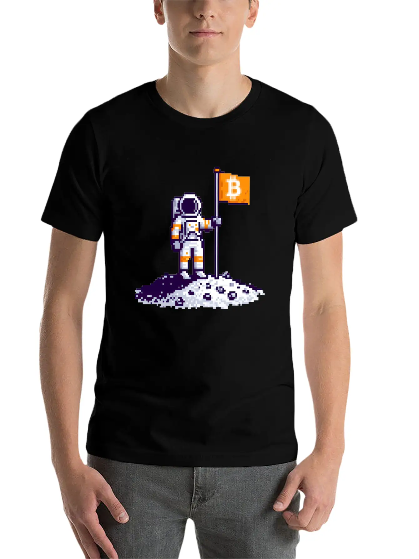 Bitcoin Moon Lightweight Cotton T-Shirt – Daily Comfort Graphic Shirt