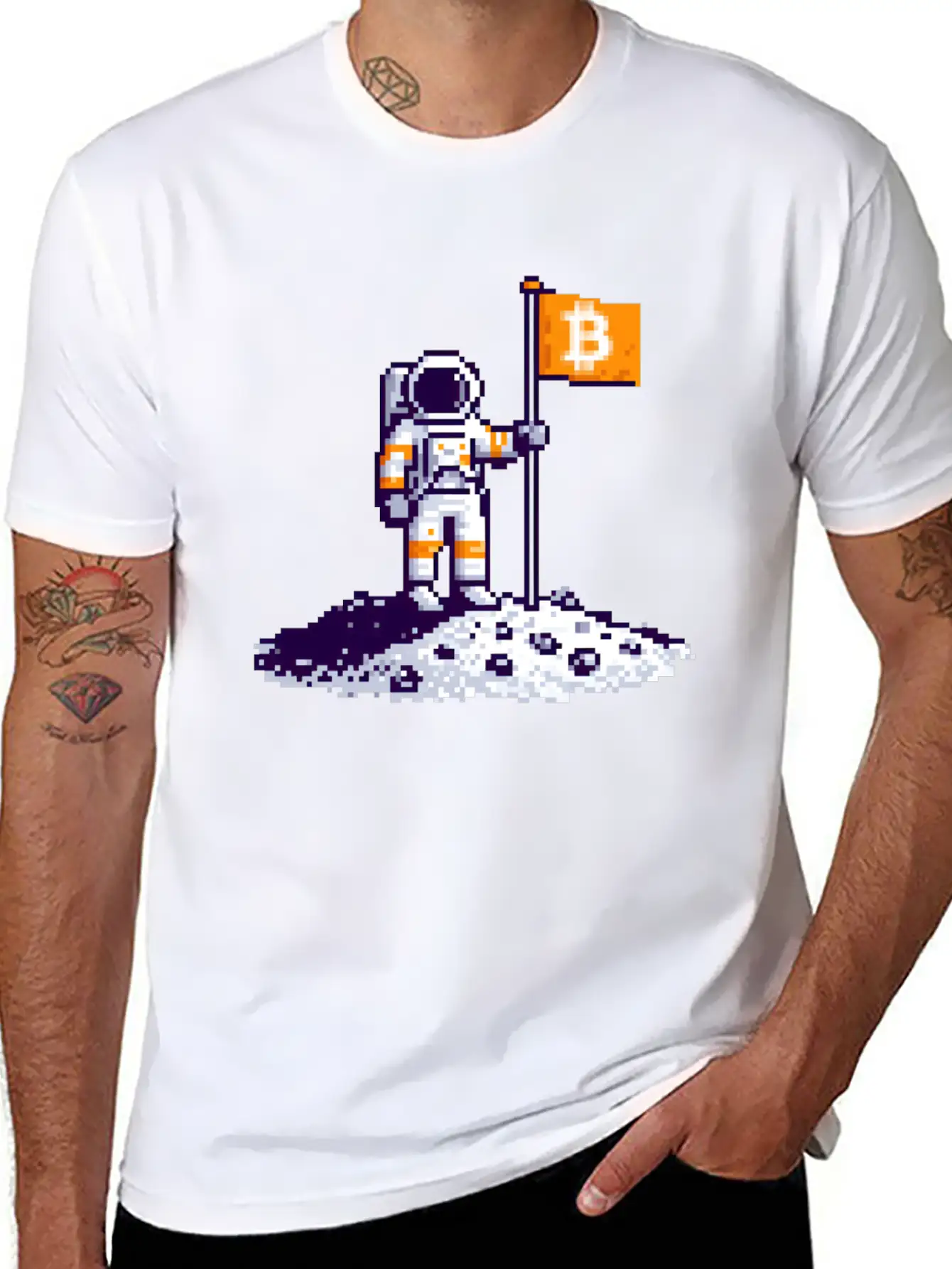 Bitcoin Moon Lightweight Cotton T-Shirt – Daily Comfort Graphic Shirt