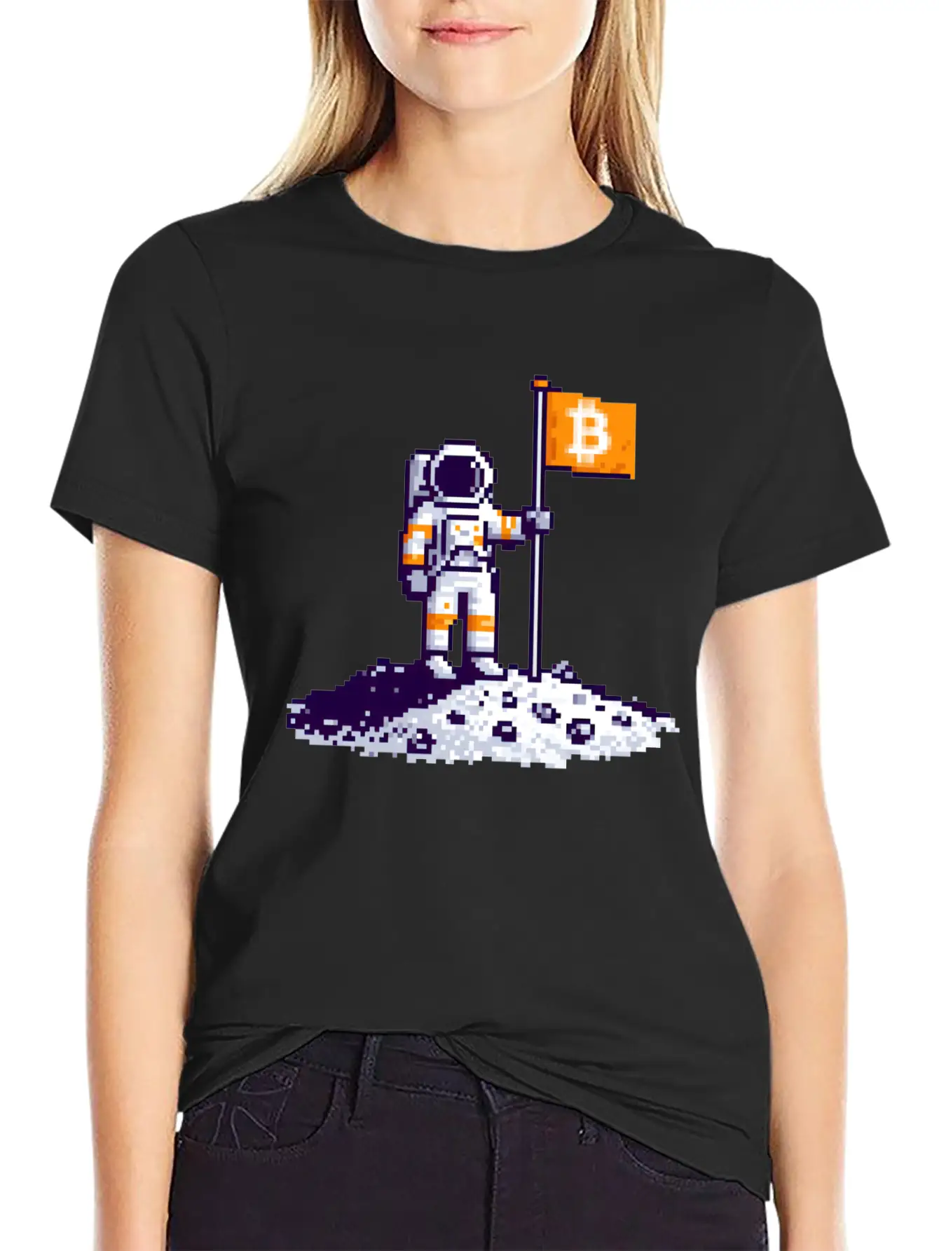 Bitcoin Moon Lightweight Cotton T-Shirt – Daily Comfort Graphic Shirt