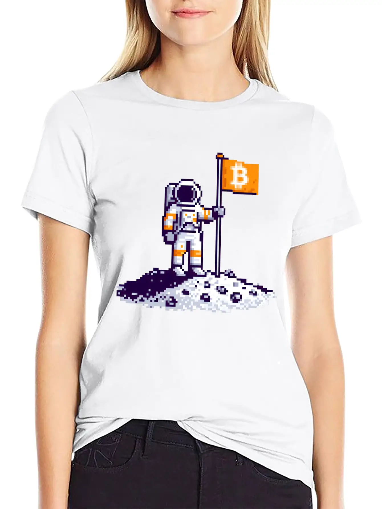Bitcoin Moon Lightweight Cotton T-Shirt – Daily Comfort Graphic Shirt