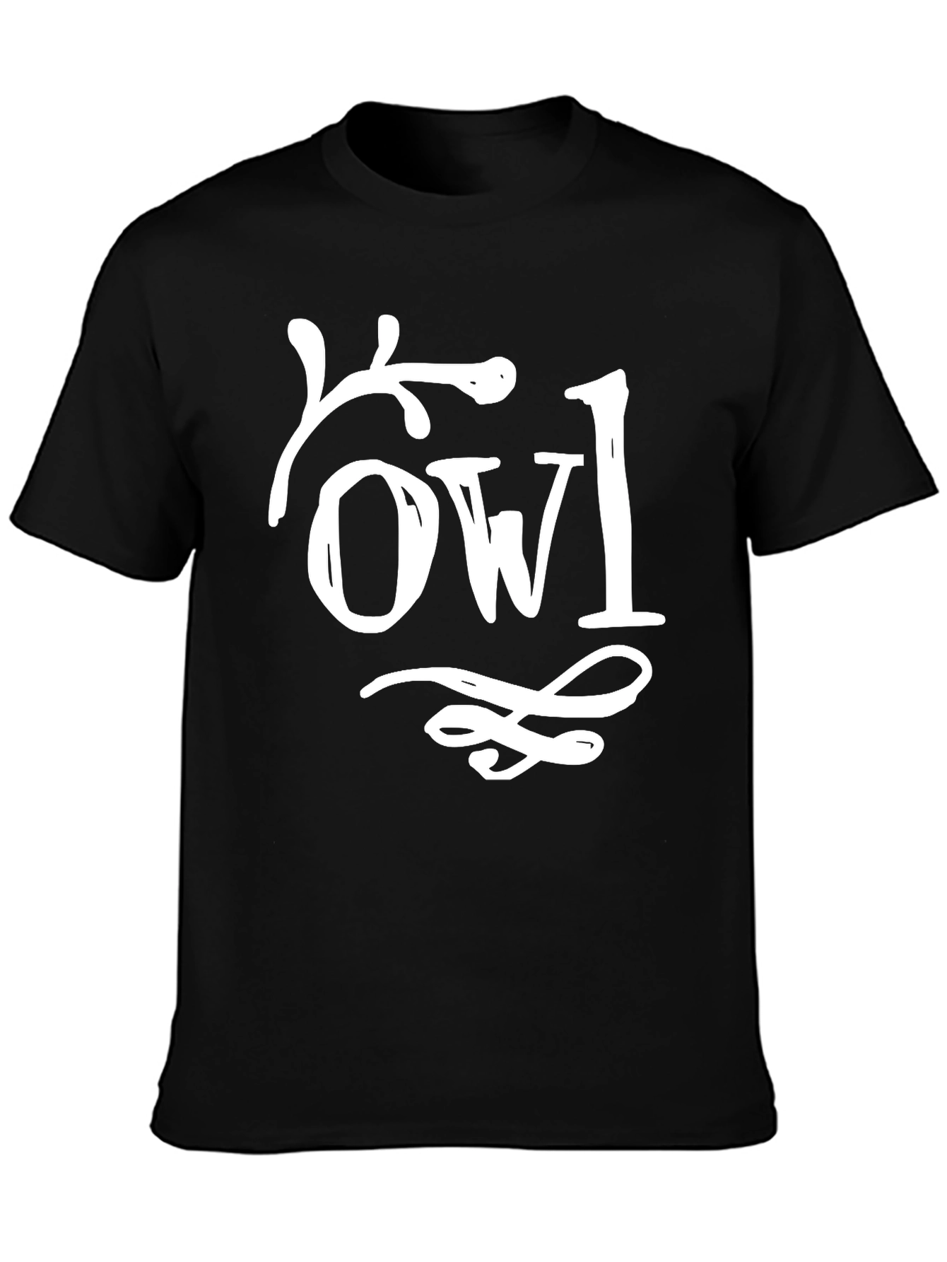 Unique Owl Graphic Black Cotton T-Shirt