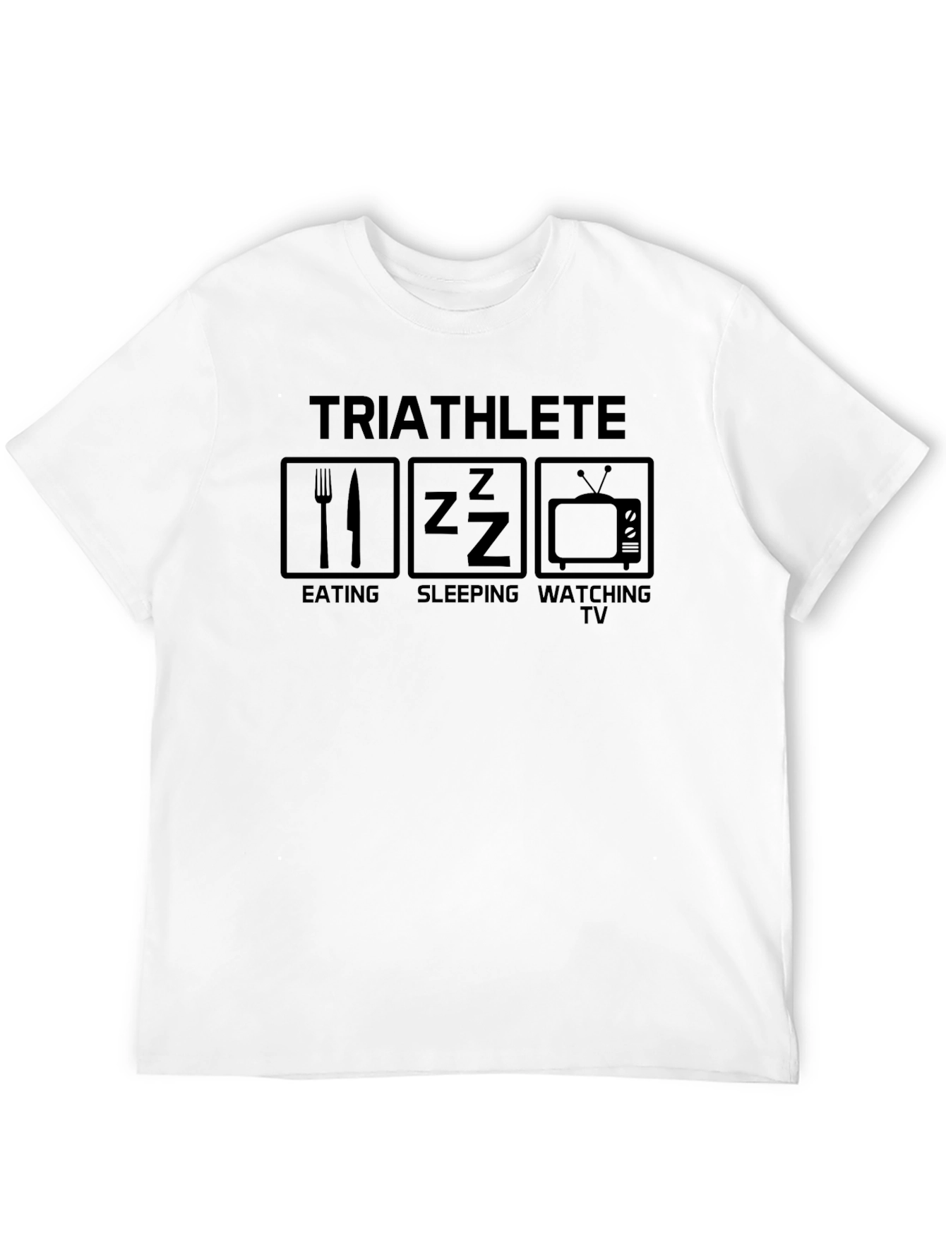 Triathlete Eat Sleep Watch TV Black T-Shirt