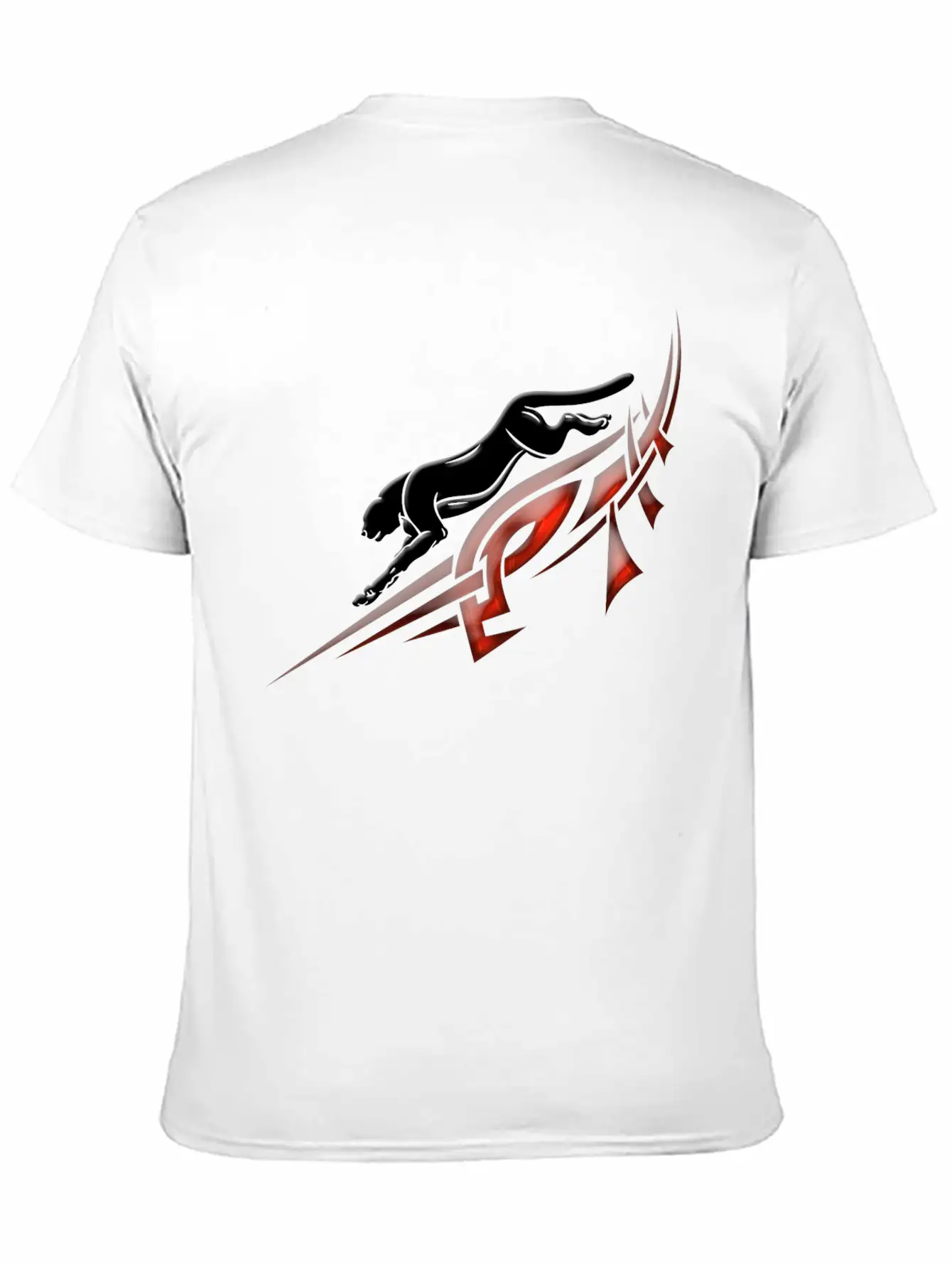 Black Panther With Red Tribal Tattoo Lightweight Cotton T-Shirt – Daily Comfort Graphic Shirt