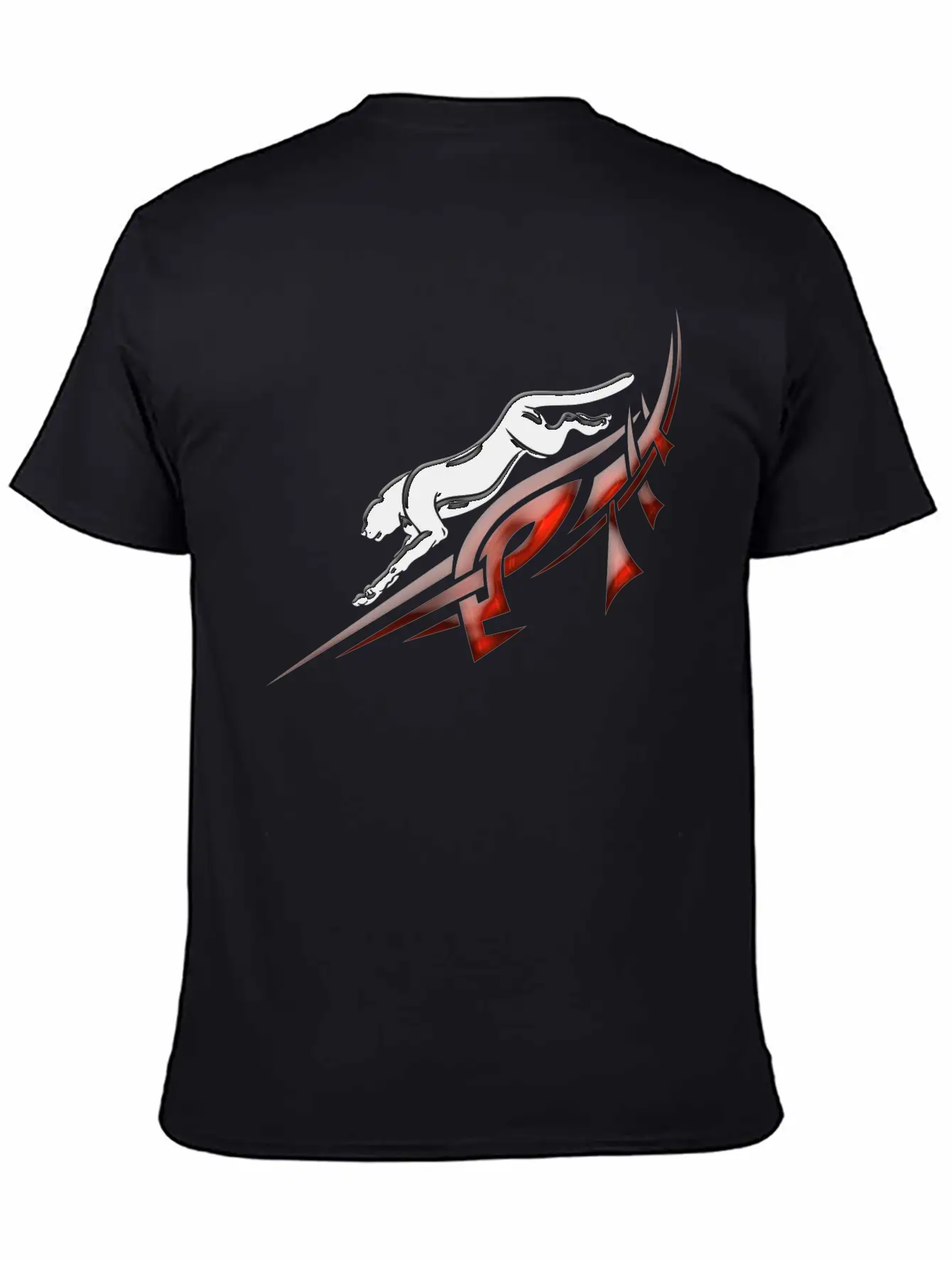 Black Panther With Red Tribal Tattoo Lightweight Cotton T-Shirt – Daily Comfort Graphic Shirt