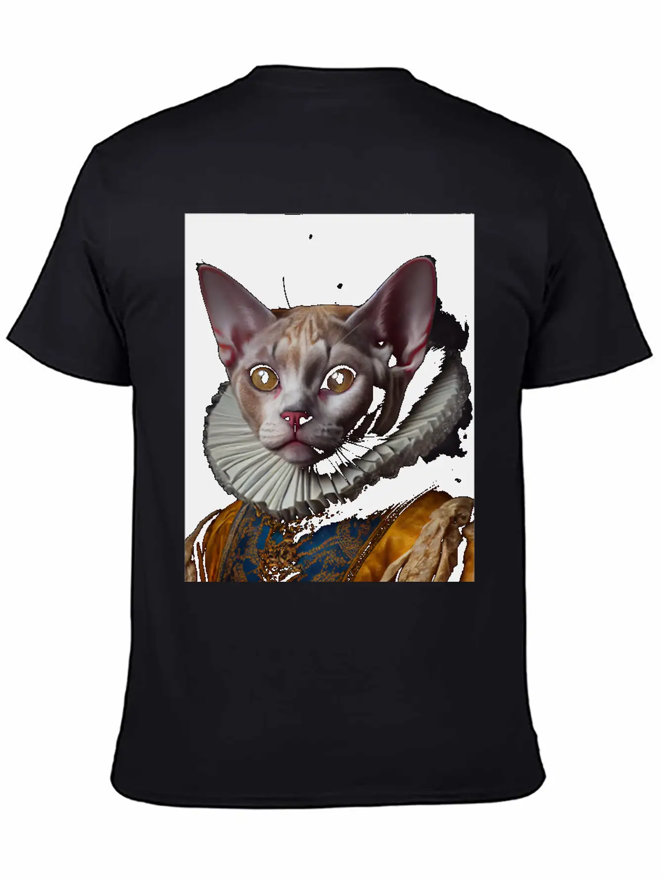 Black Queen Devon Rex Cat Breed Portrait Royal Ren Lightweight Cotton T-Shirt – Daily Comfort Graphic Shirt