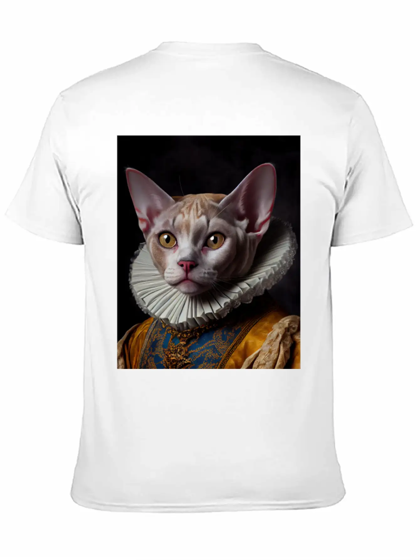 Black Queen Devon Rex Cat Breed Portrait Royal Ren Lightweight Cotton T-Shirt – Daily Comfort Graphic Shirt