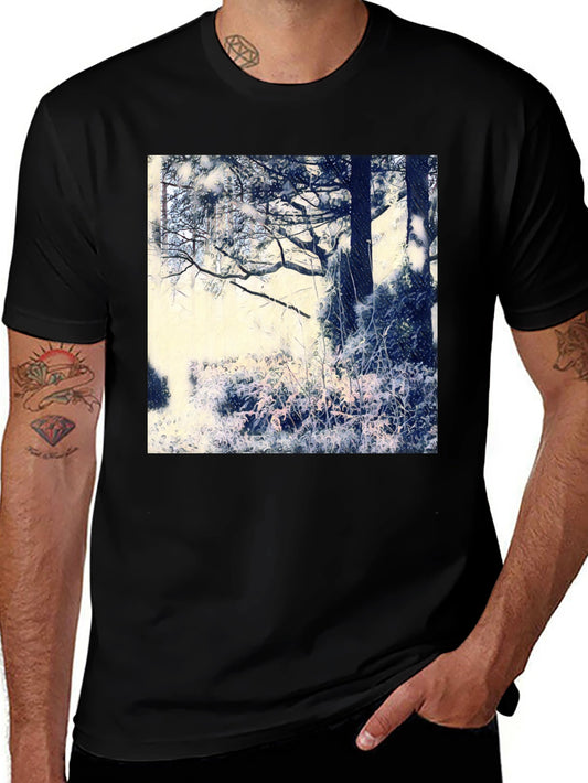 Artistic Nature Scene Black T-Shirt