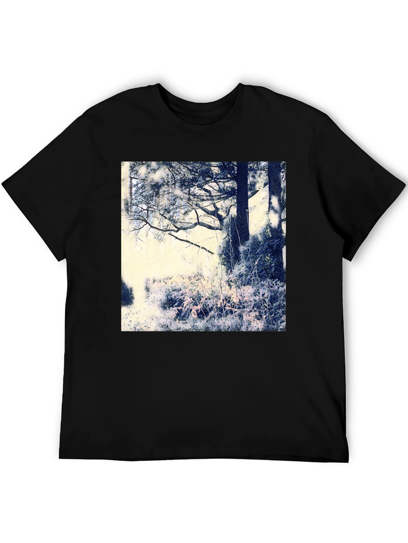 Artistic Nature Scene Black T-Shirt