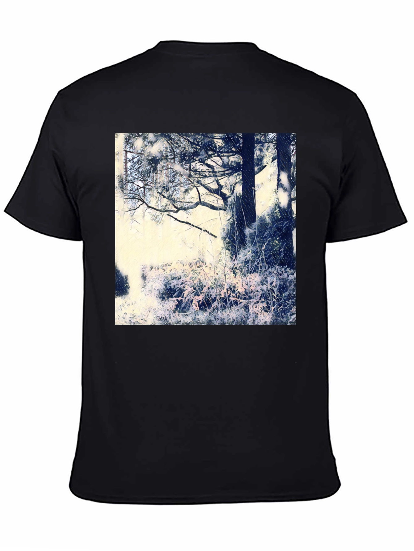 Artistic Nature Scene Black T-Shirt