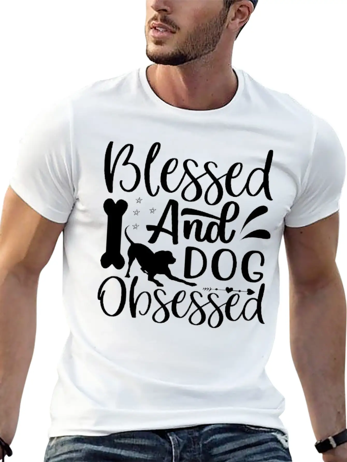 Blessed And Dog Obsessed-Dog-Dog Lover-Dogs Lightweight Cotton T-Shirt – Daily Comfort Graphic Shirt
