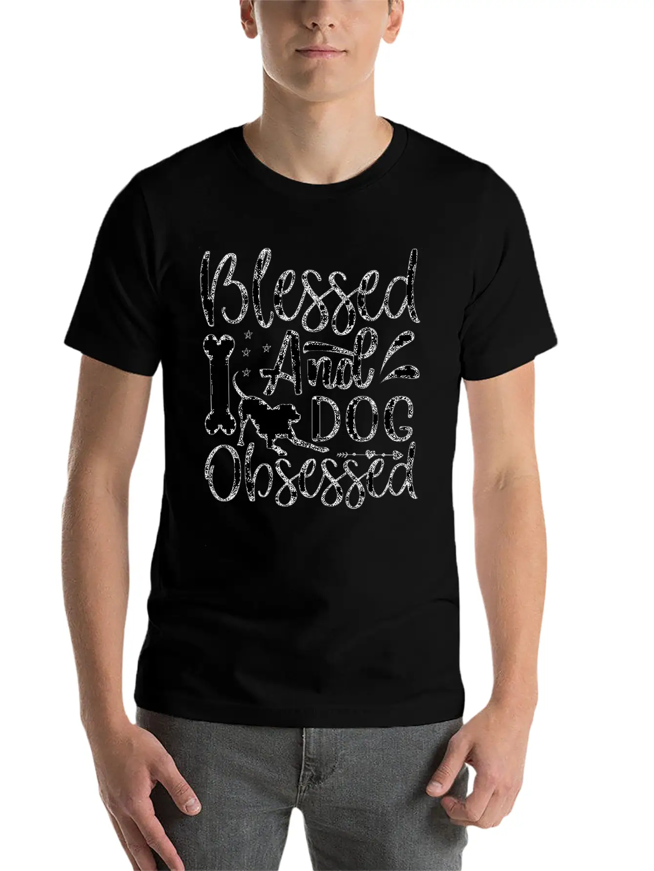 Blessed And Dog Obsessed-Dog-Dog Lover-Dogs Lightweight Cotton T-Shirt – Daily Comfort Graphic Shirt